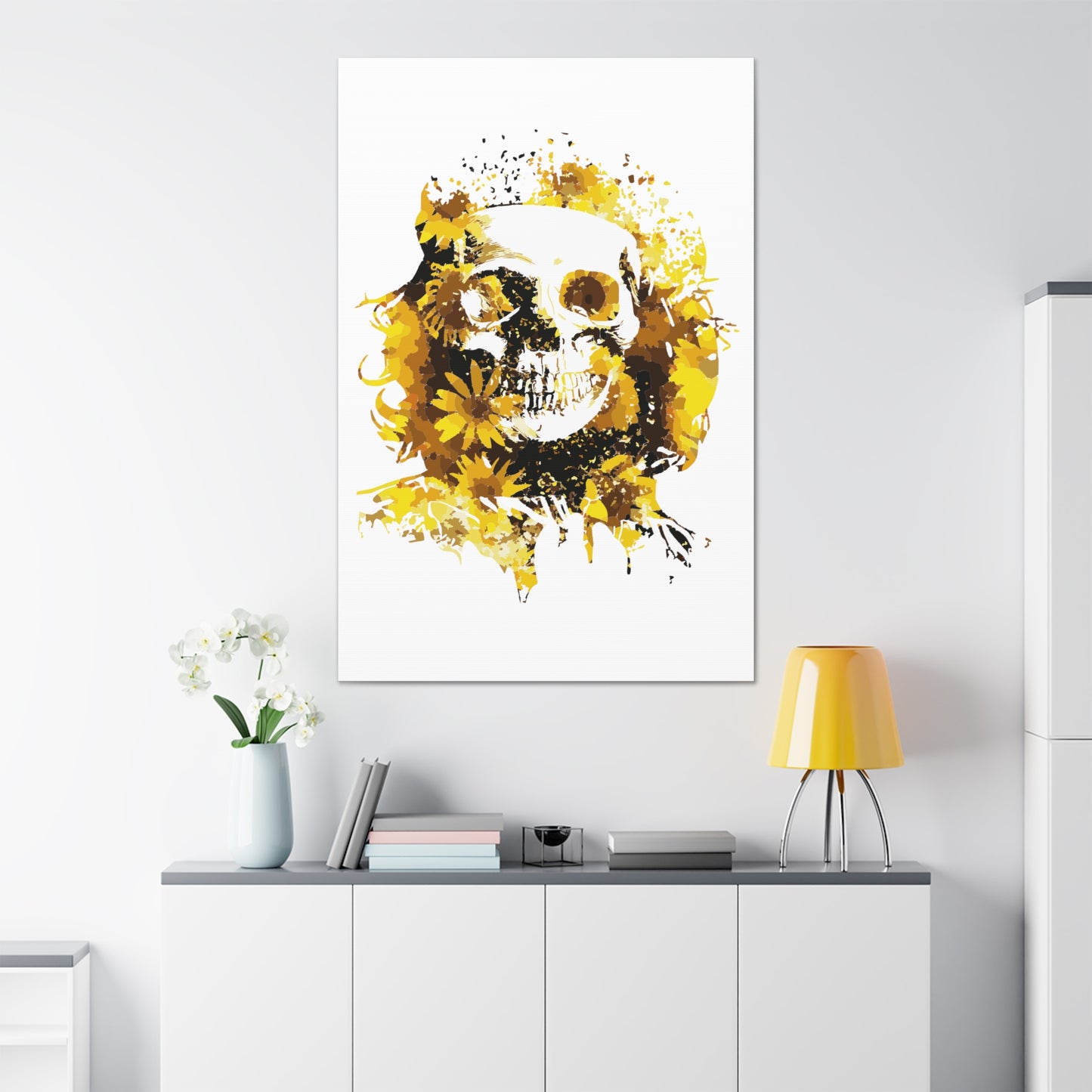 Sunflower Skull Canvas Stretched, 1.5''