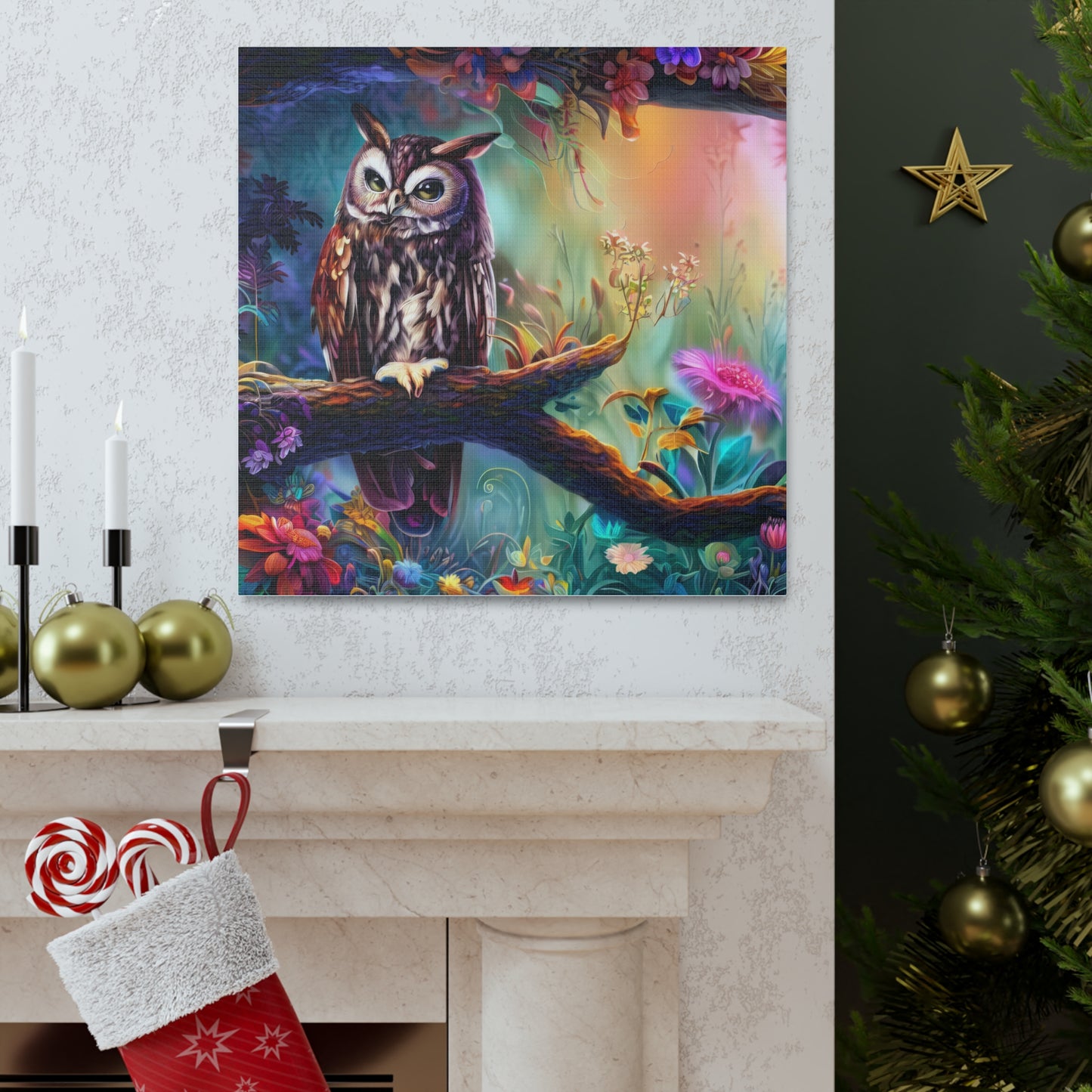 North Dakota Owl - Canvas Wall Art