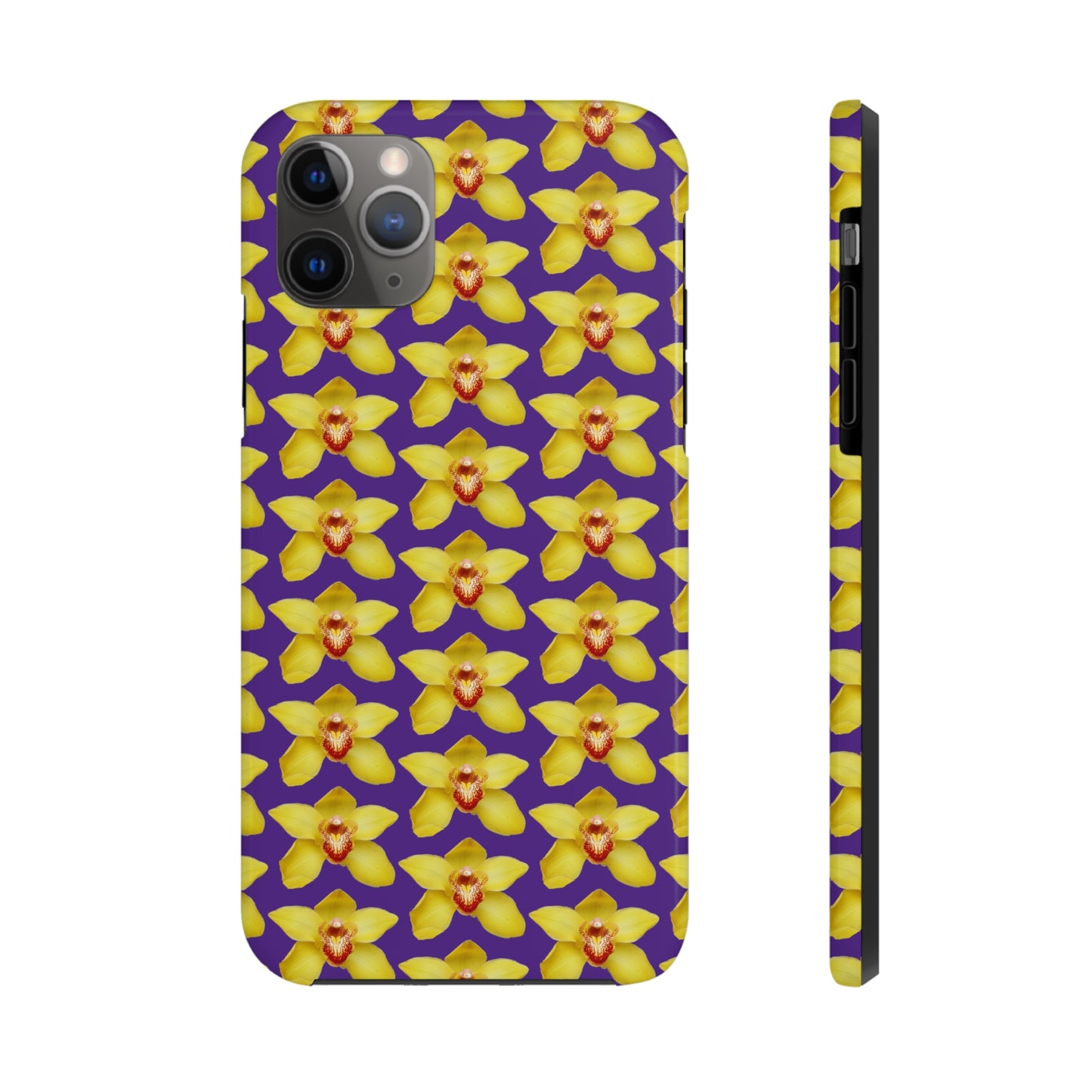 Yellow Cymbidium Orchid Purple Tough Phone Case