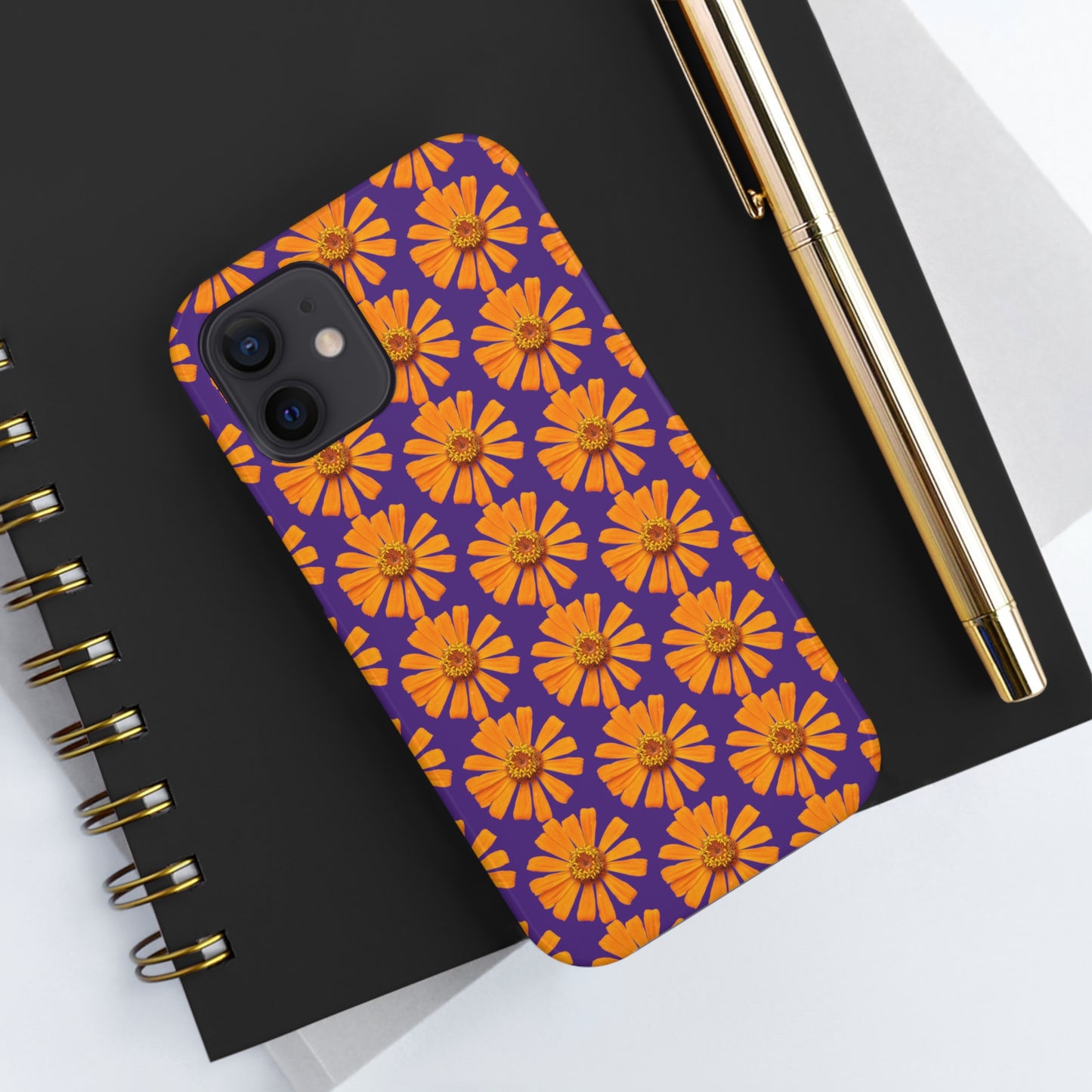 Orange Zinnia Purple Tough Phone Case