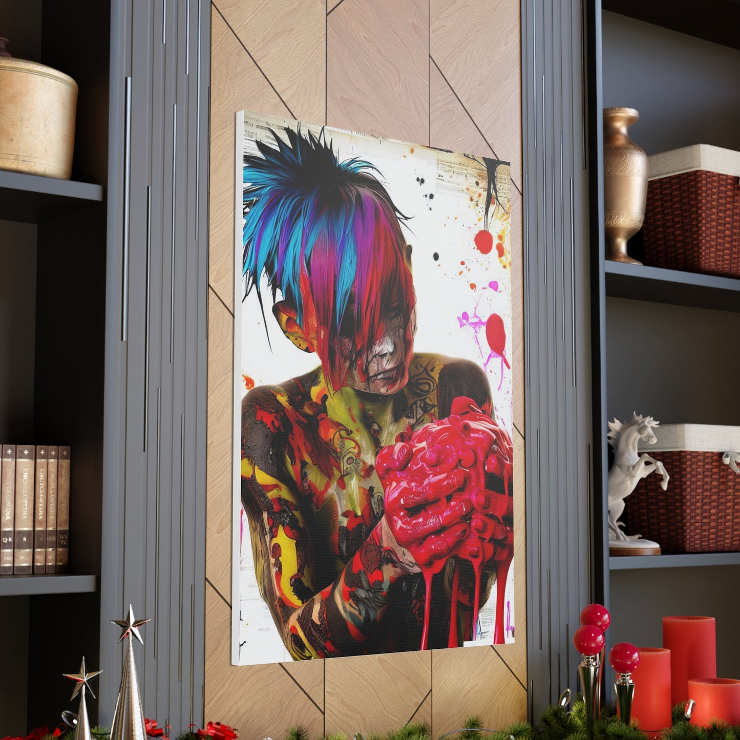 Tattooed Boy with Big Heart  - Canvas Wall Art