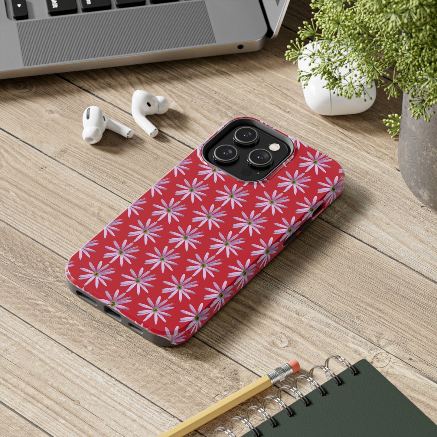 Aster Red Tough Phone Case