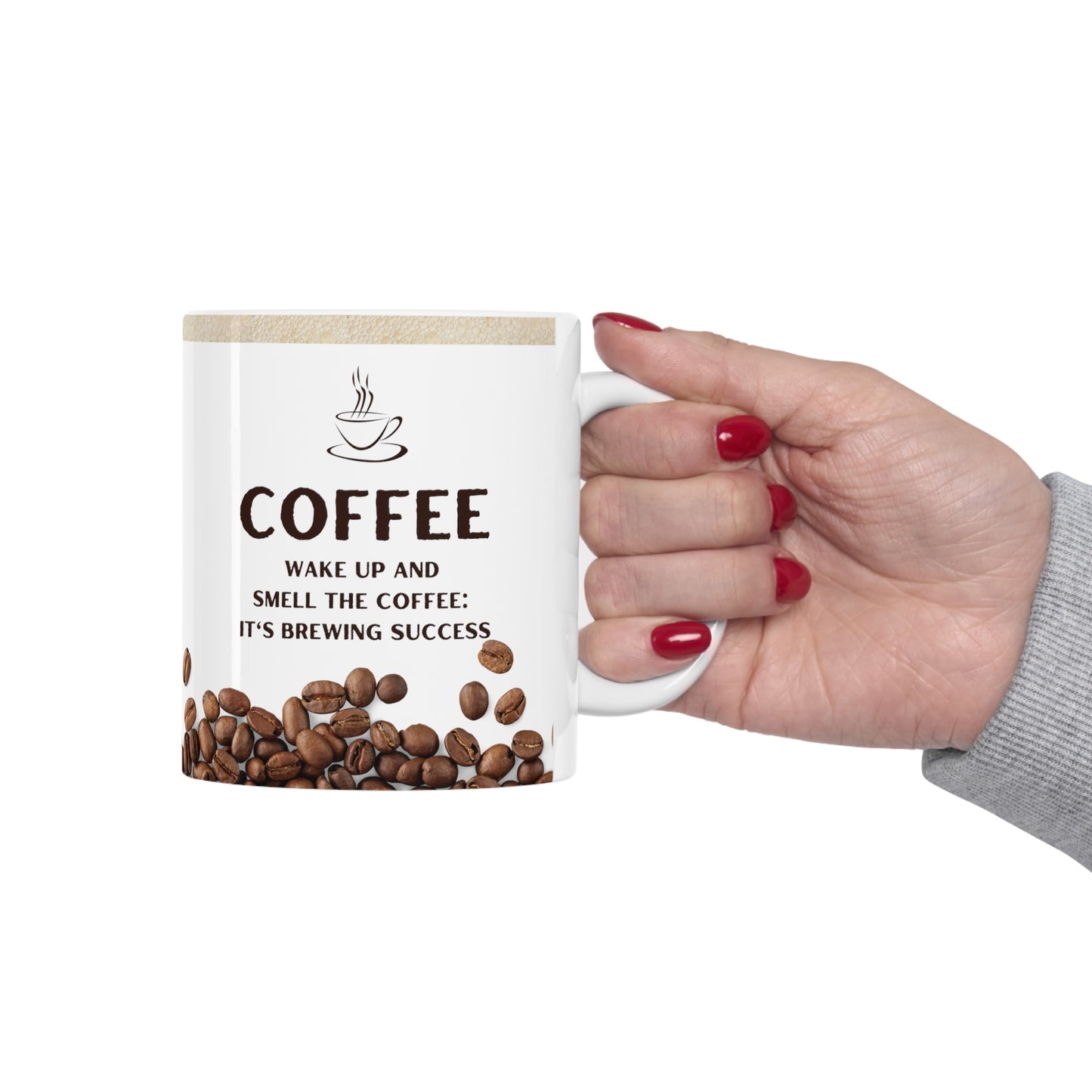 White Coffee Mug 11oz - Wake up