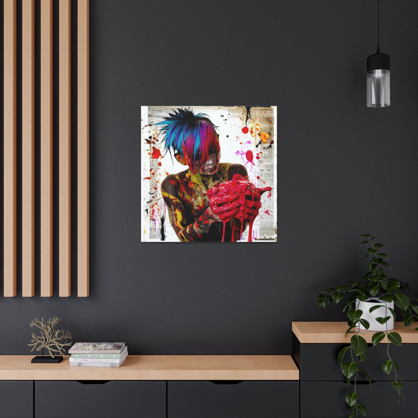 Tattooed Boy with Big Heart  - Canvas Wall Art