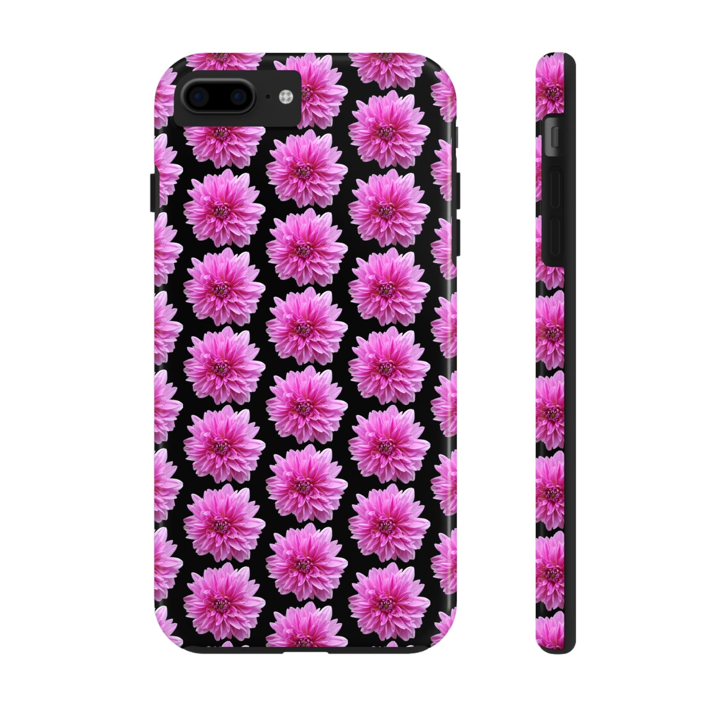 Pink Dahlia Black Tough Phone Case