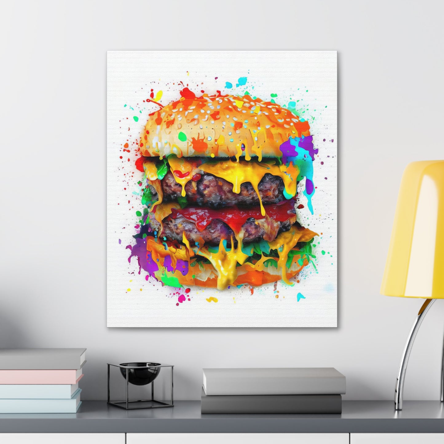 Double Cheese Burger  - Canvas Wall Art