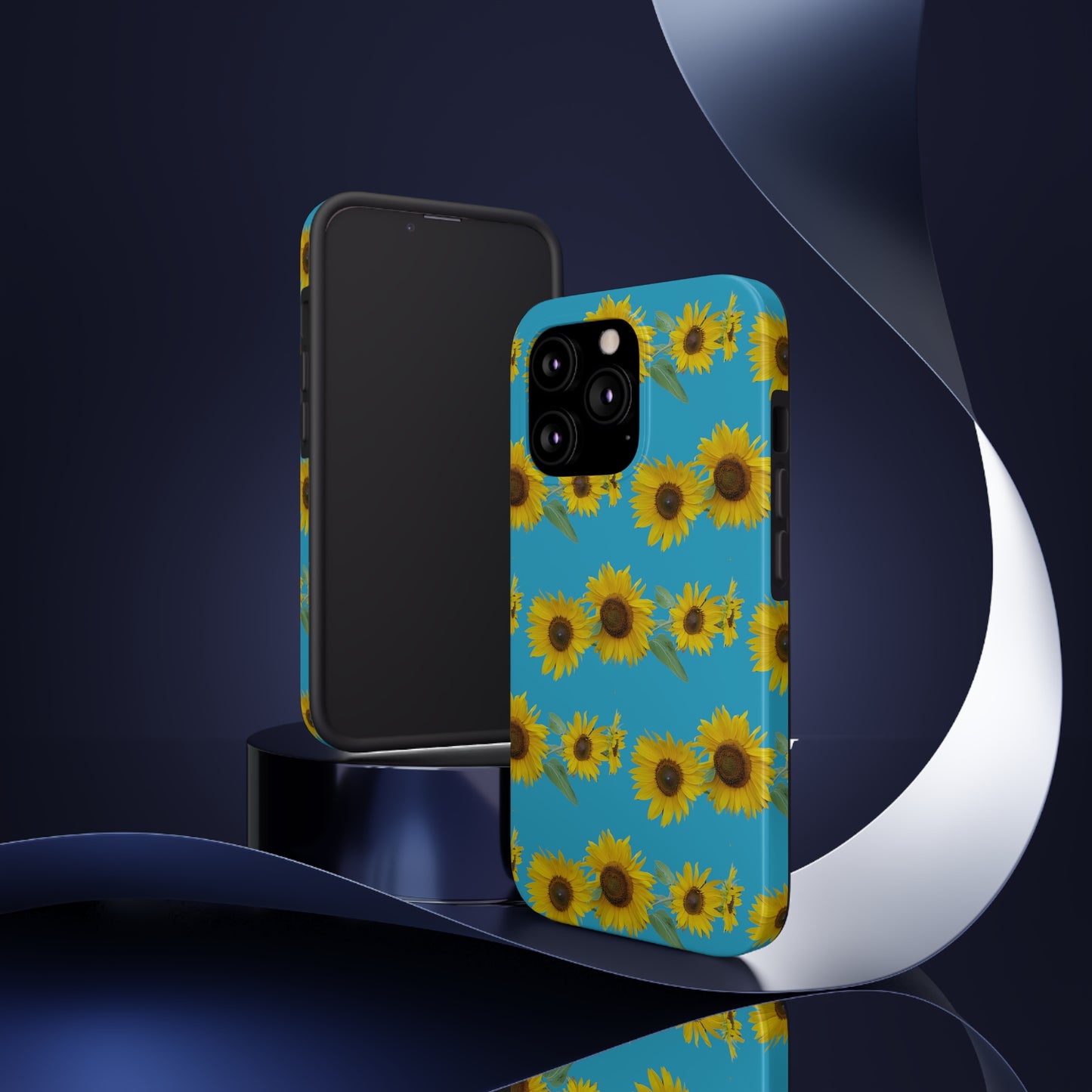 Sunflower Cluster Turquoise Tough Phone Case