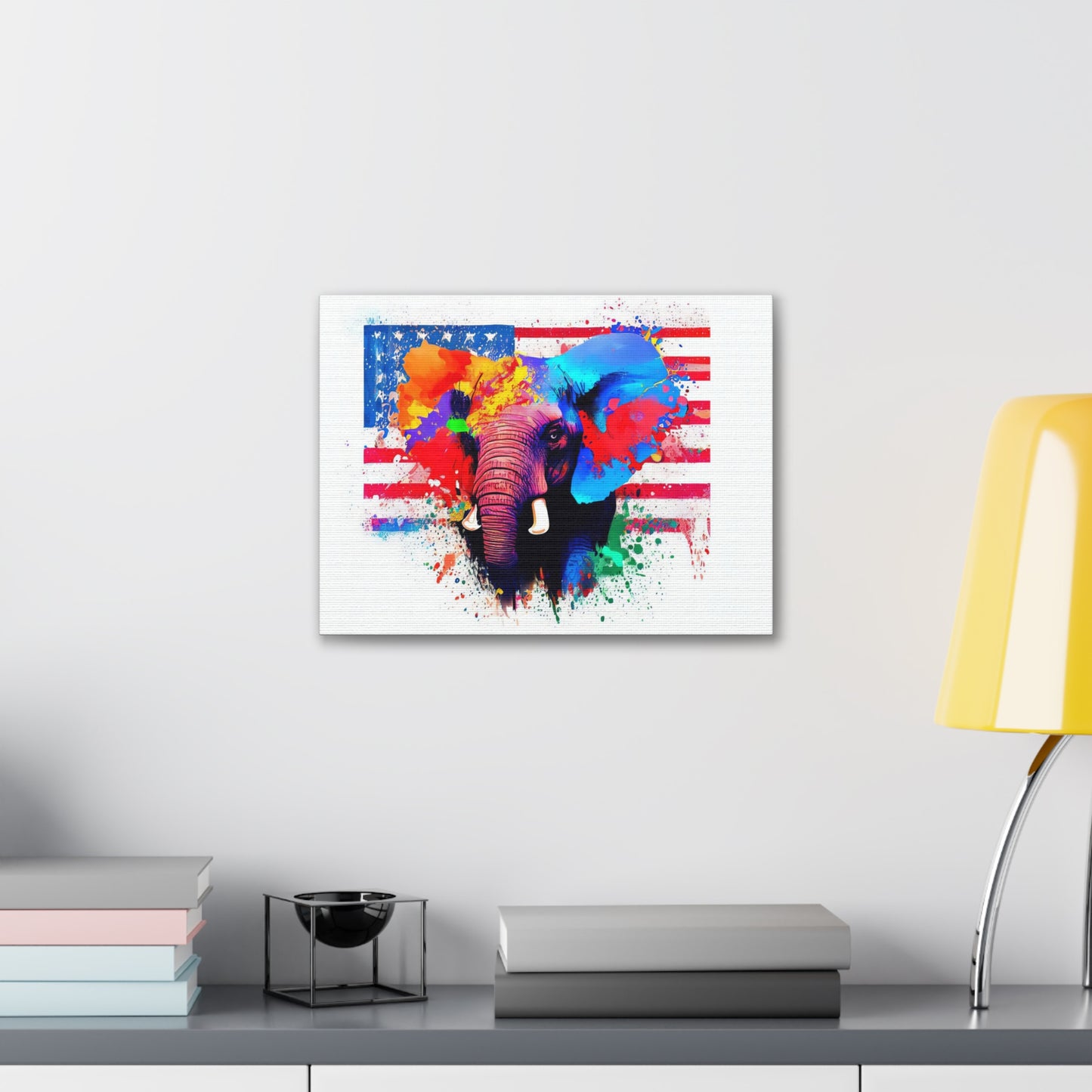 Elephant American Flag - Canvas Wall Art