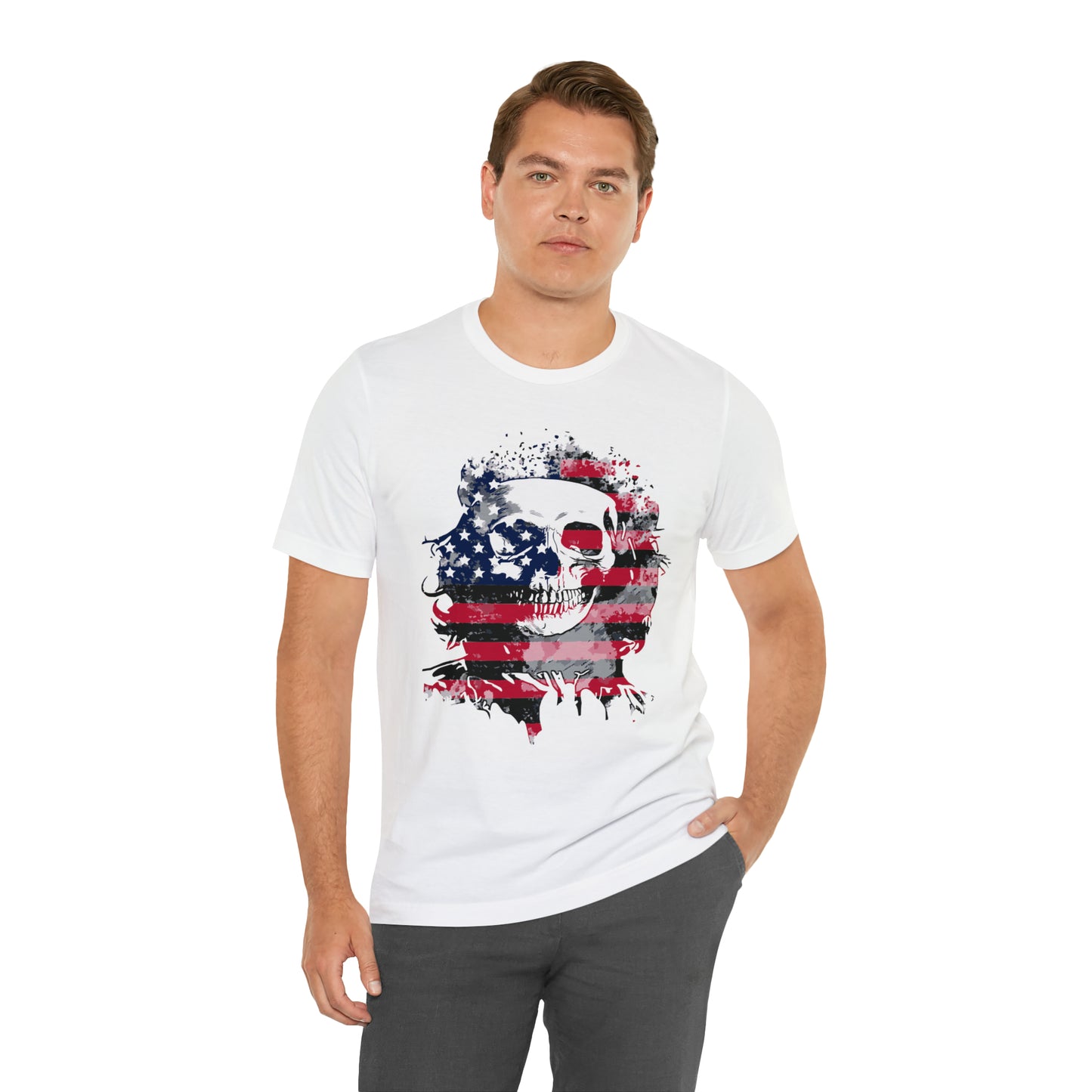 Skull and Flag Unisex Jersey Short Sleeve Tee