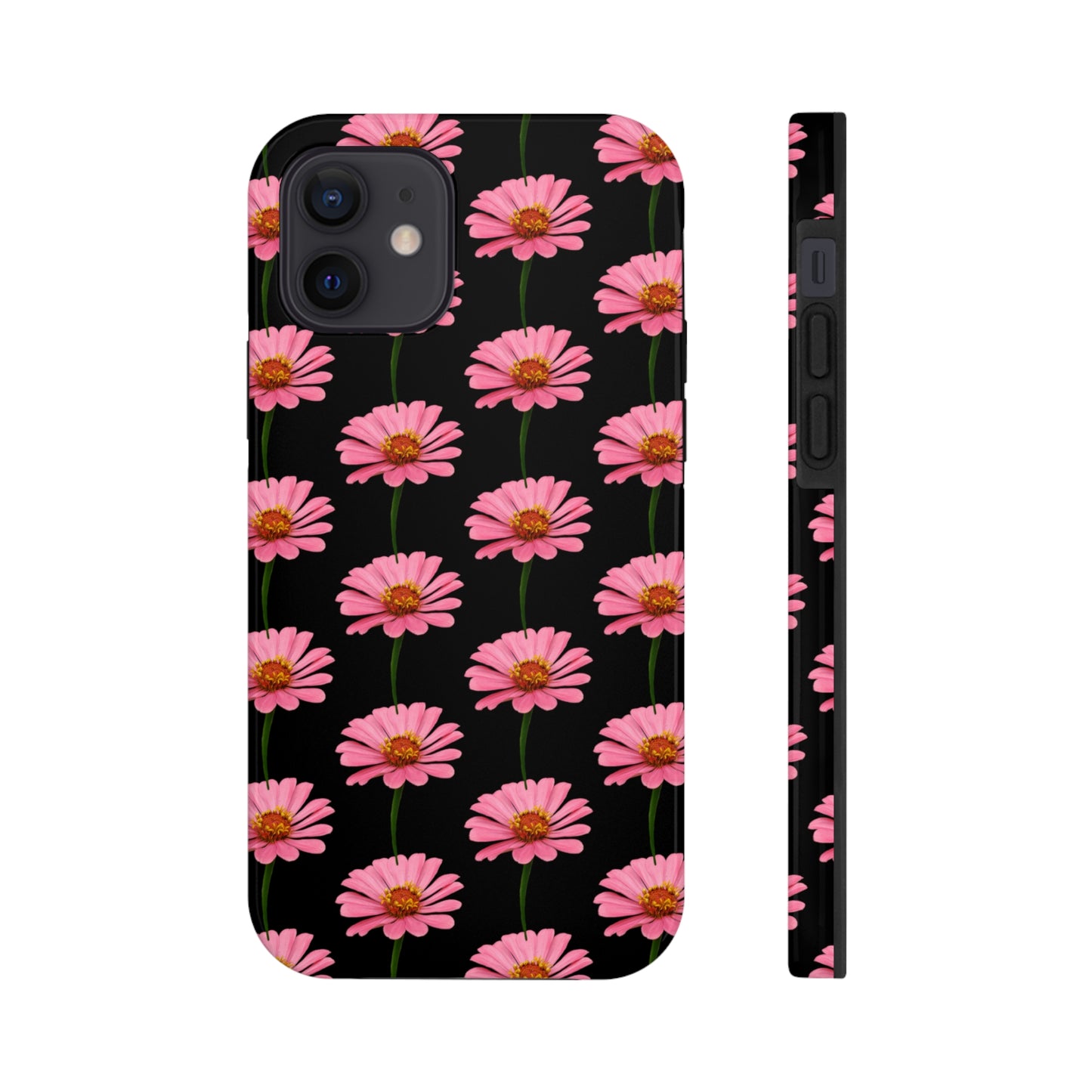 Pink Zinnia Black Tough Phone Case