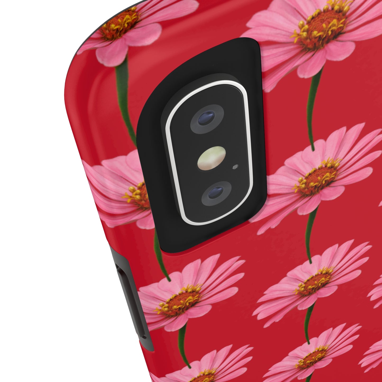 Pink Zinnia Red Tough Phone Case