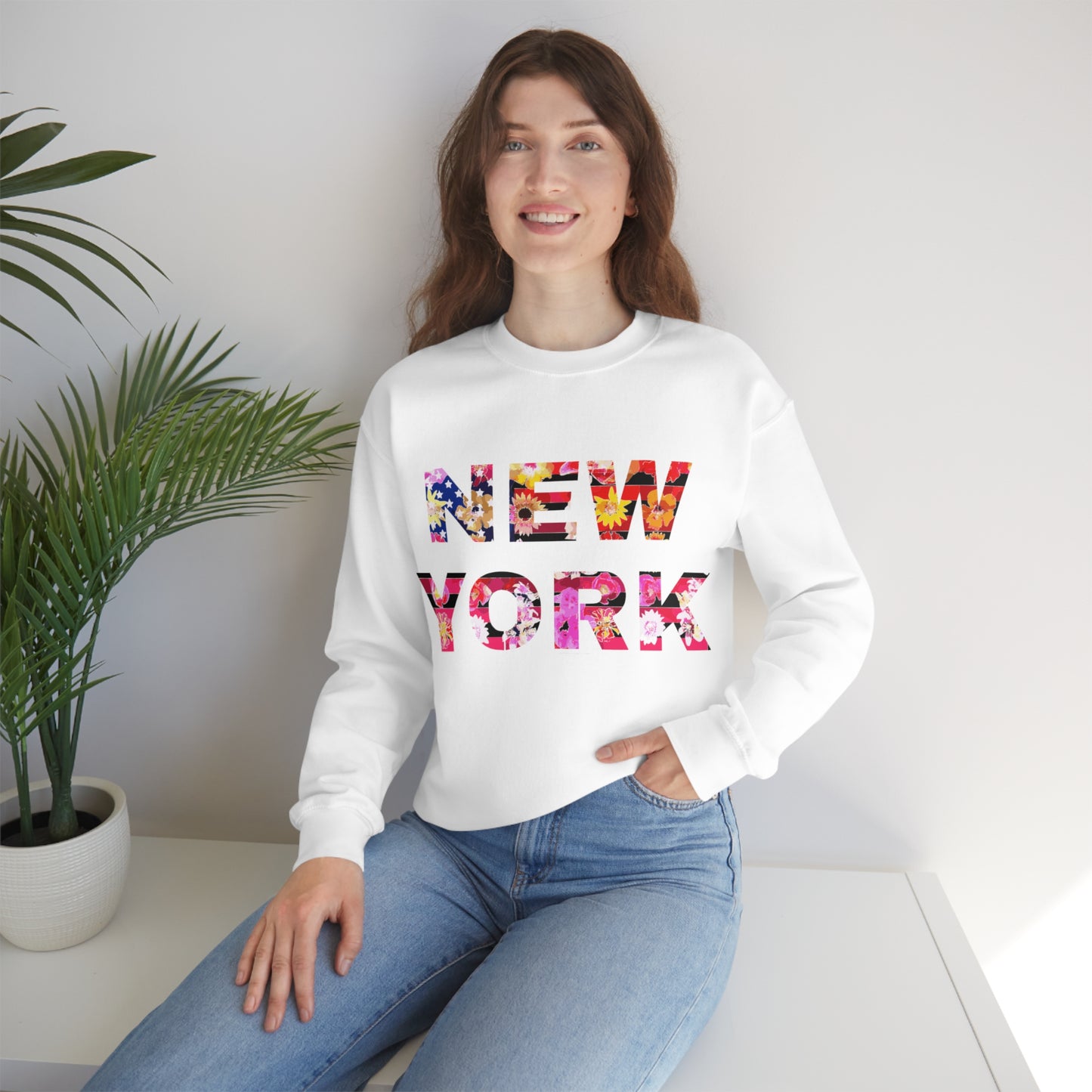 New York Floral Heavy Blend Sweatshirt