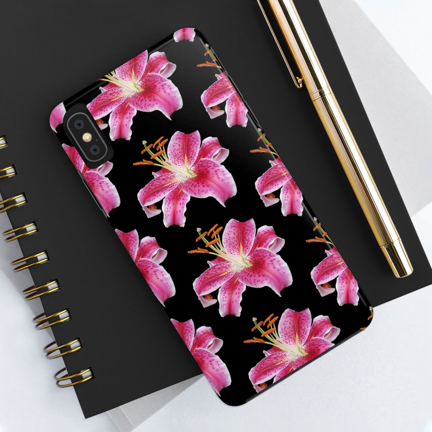 Stargazer Lily Black Tough Phone Case