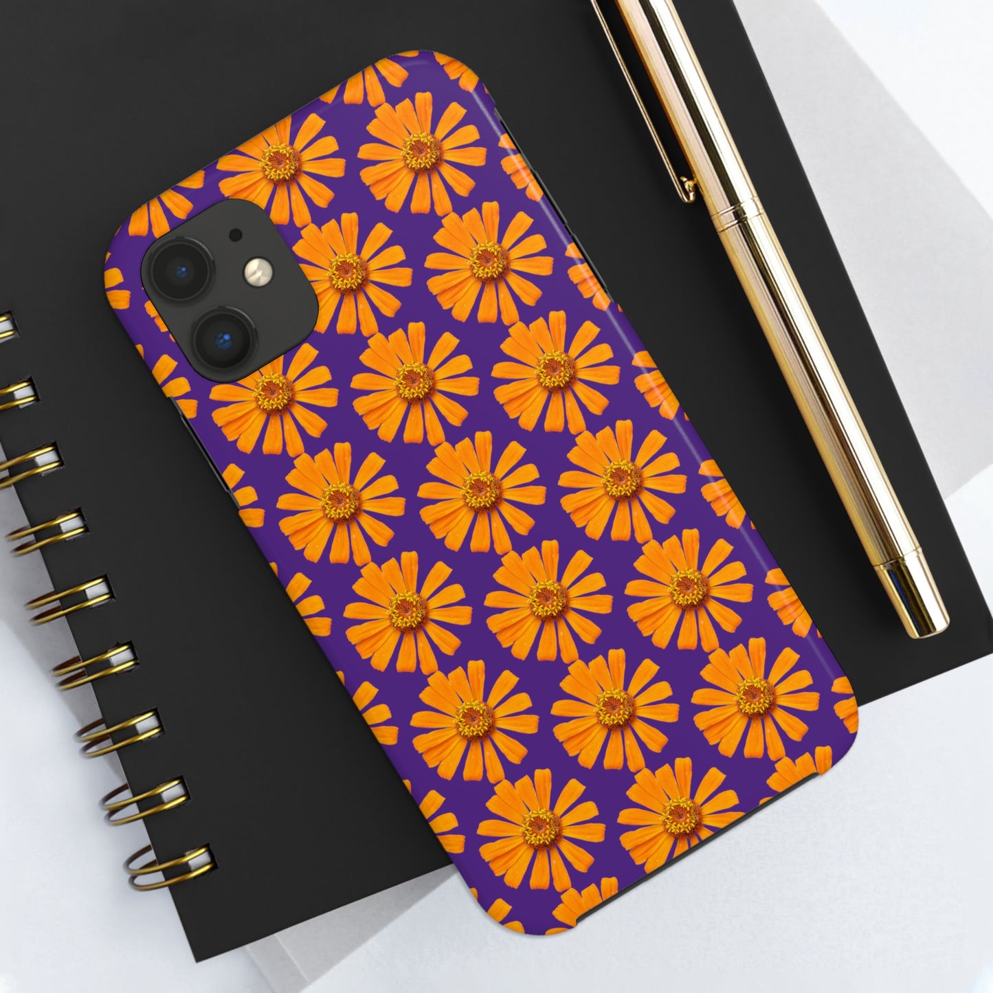 Orange Zinnia Purple Tough Phone Case