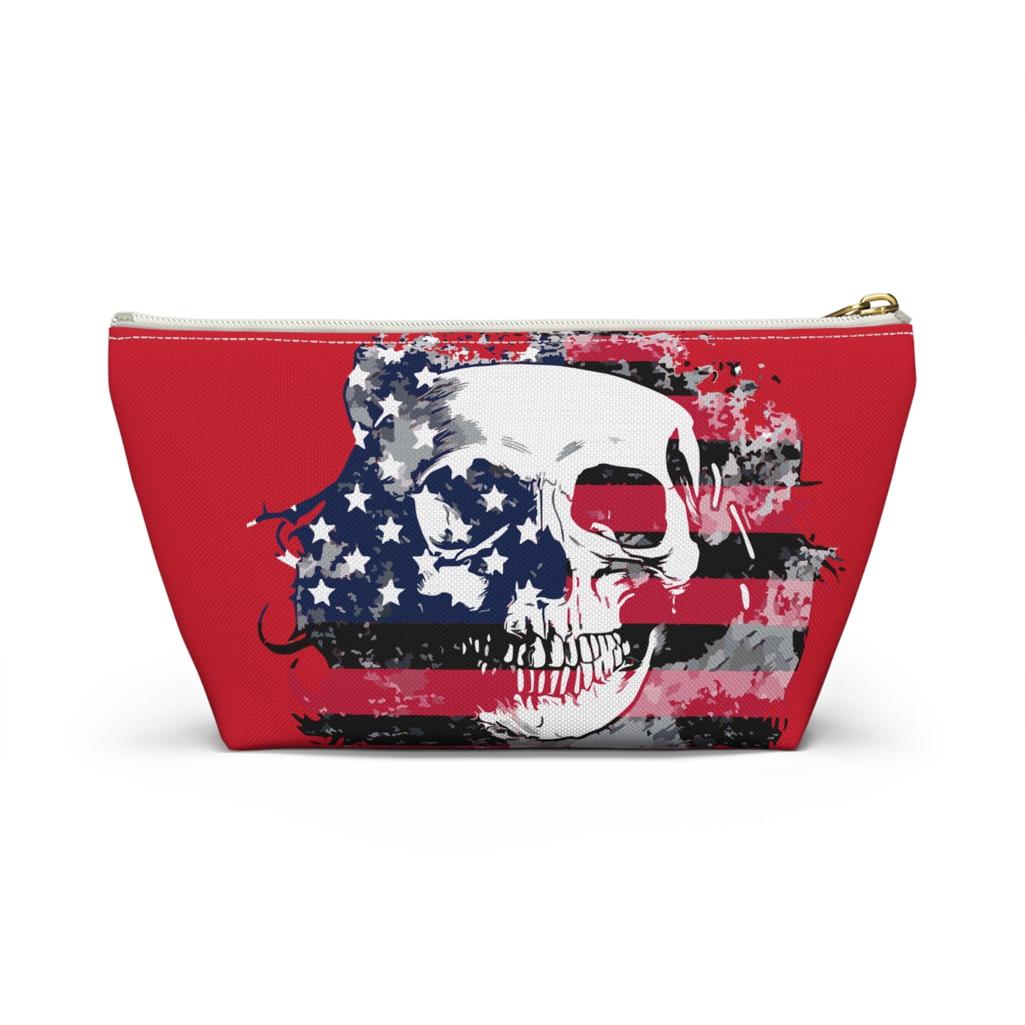 Skull and Flag Accessory Pouch w T-bottom