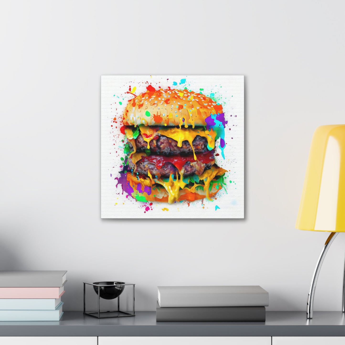 Double Cheese Burger  - Canvas Wall Art