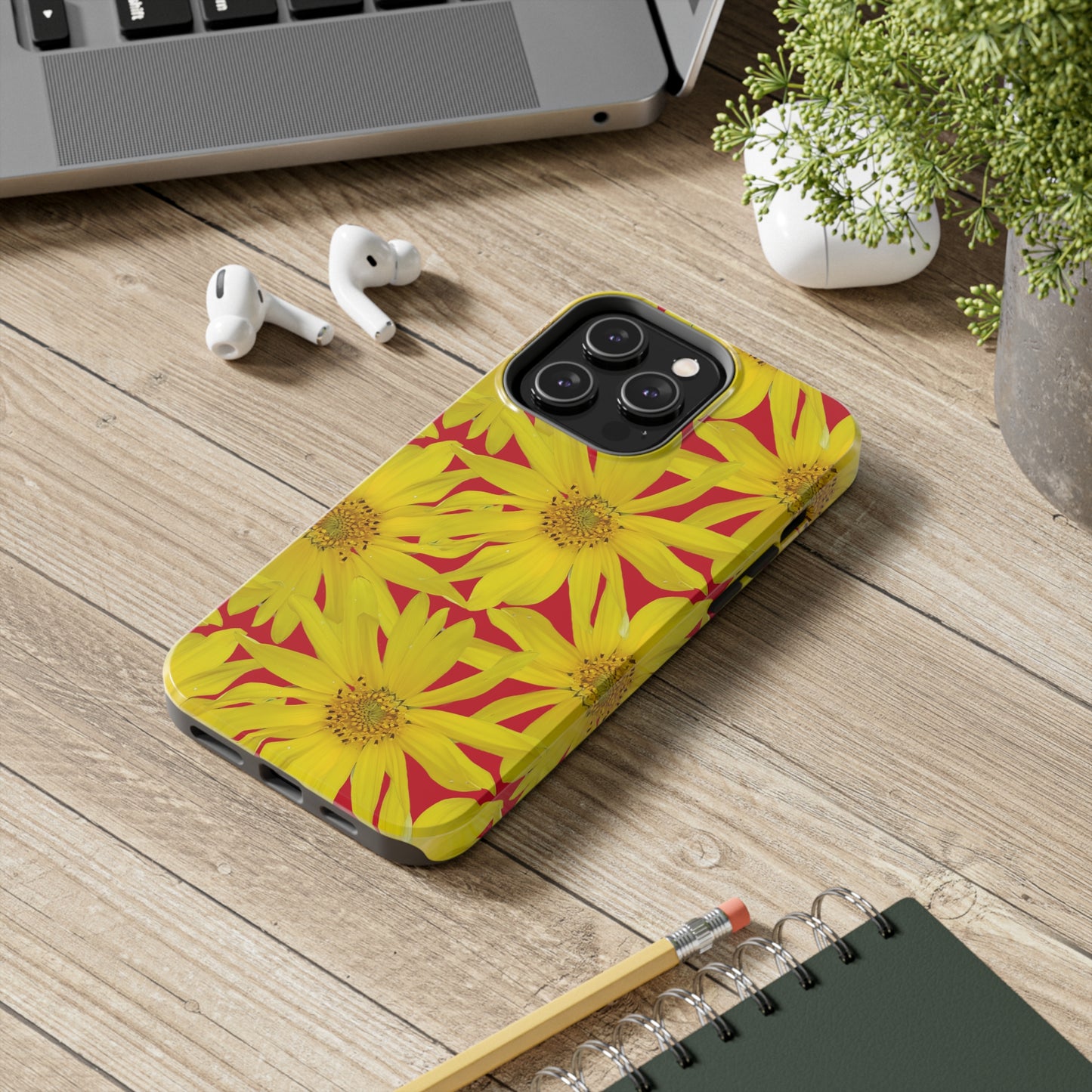 Big Sunflower Red Tough Phone Case