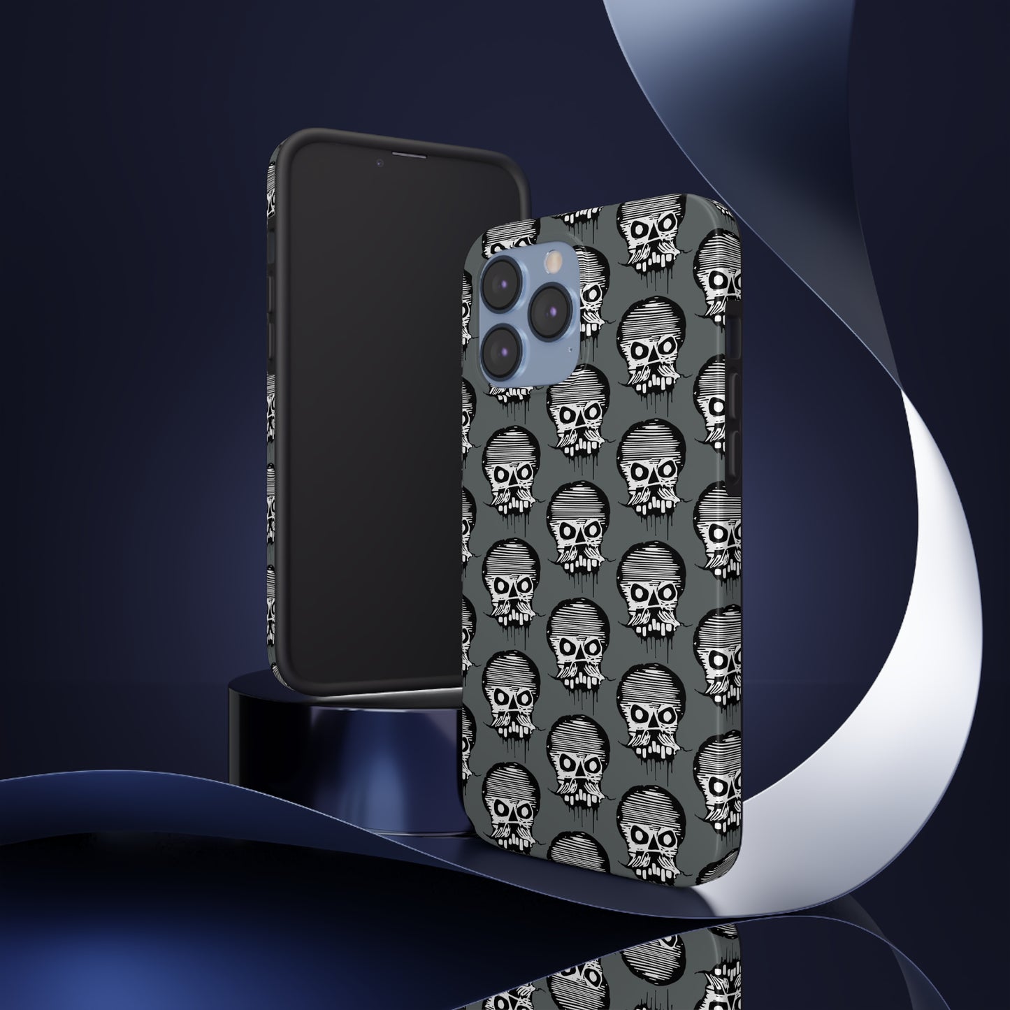 Skull Grey Tough Phone Case