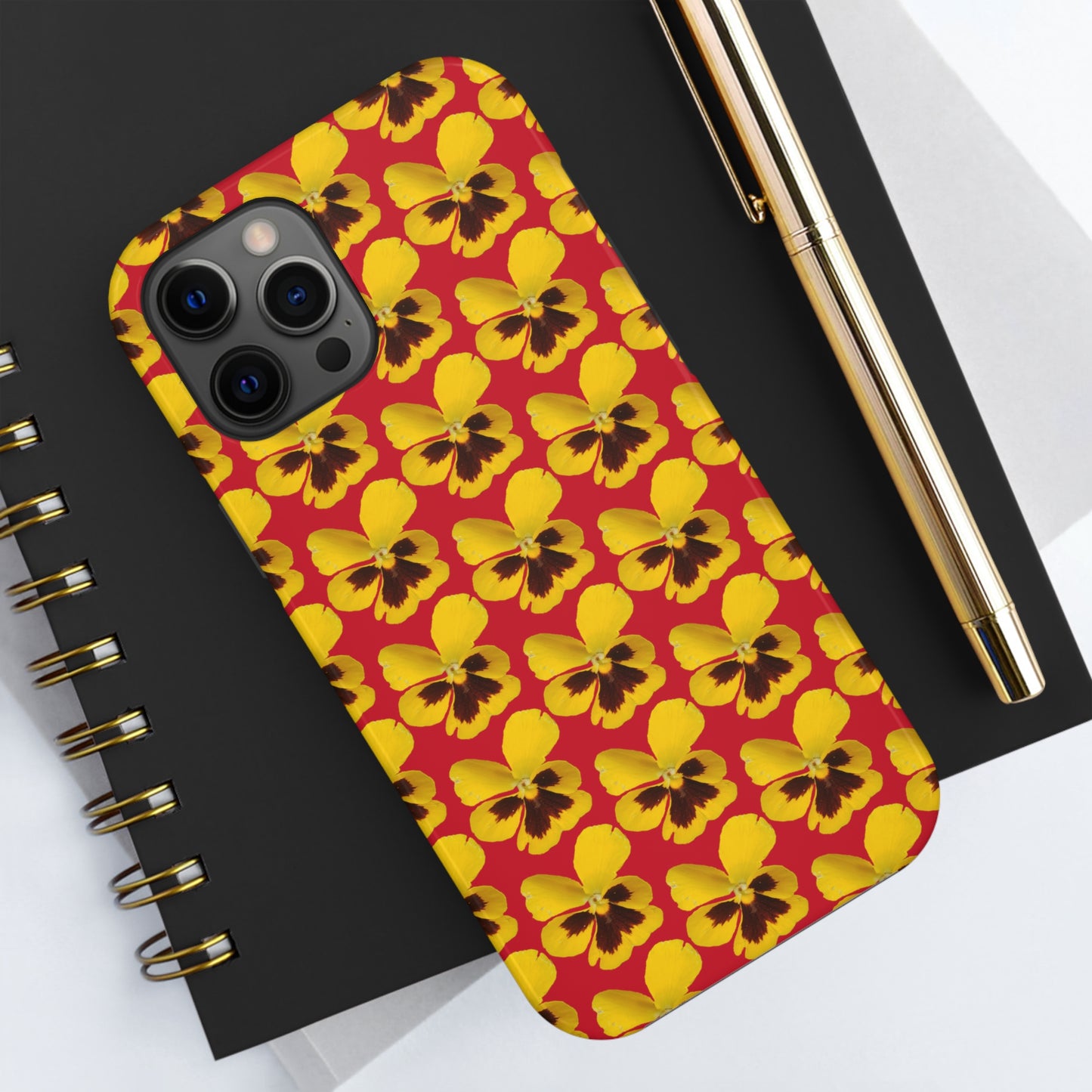 Yellow Pansy Red Tough Phone Case