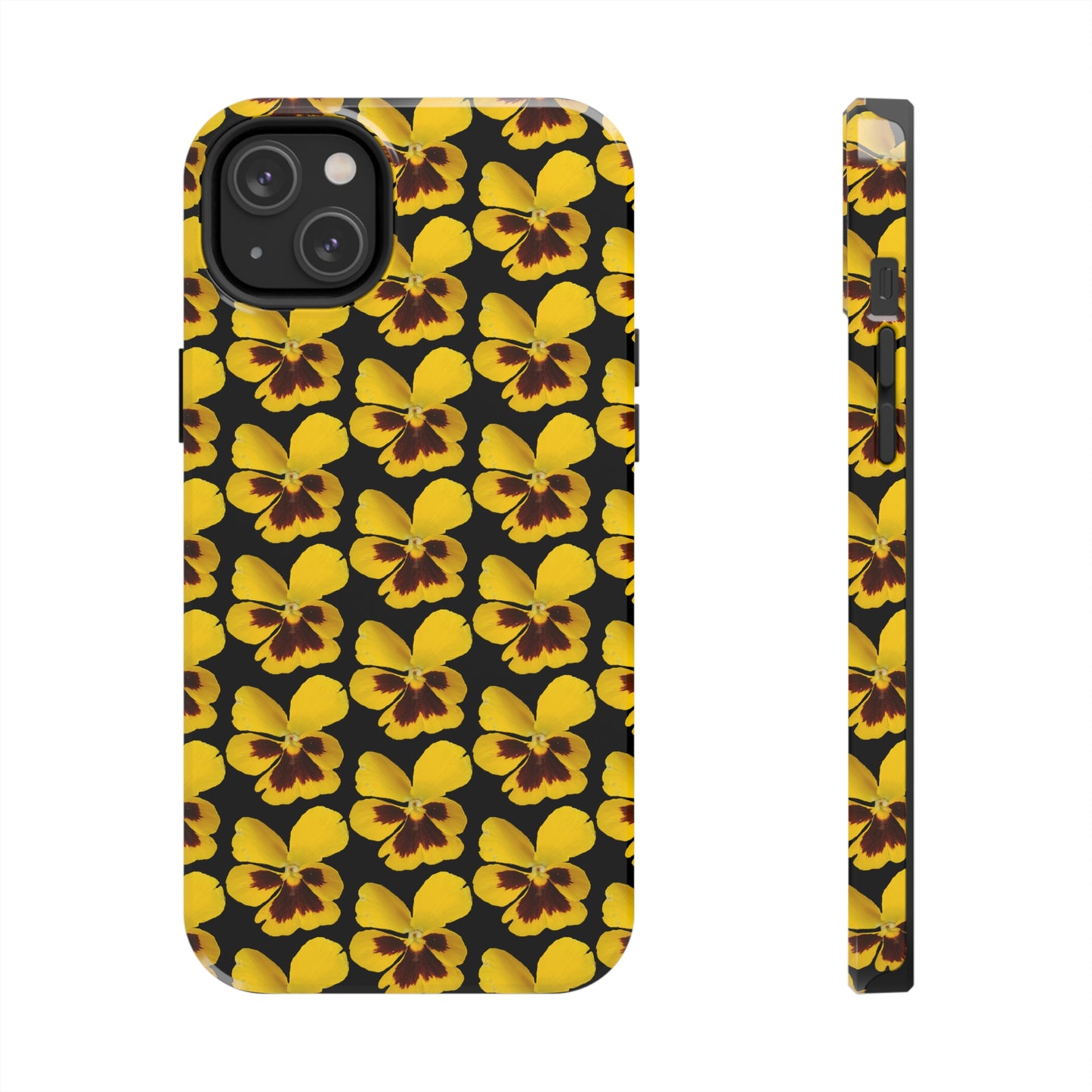 Yellow Pansy Black Tough Phone Case