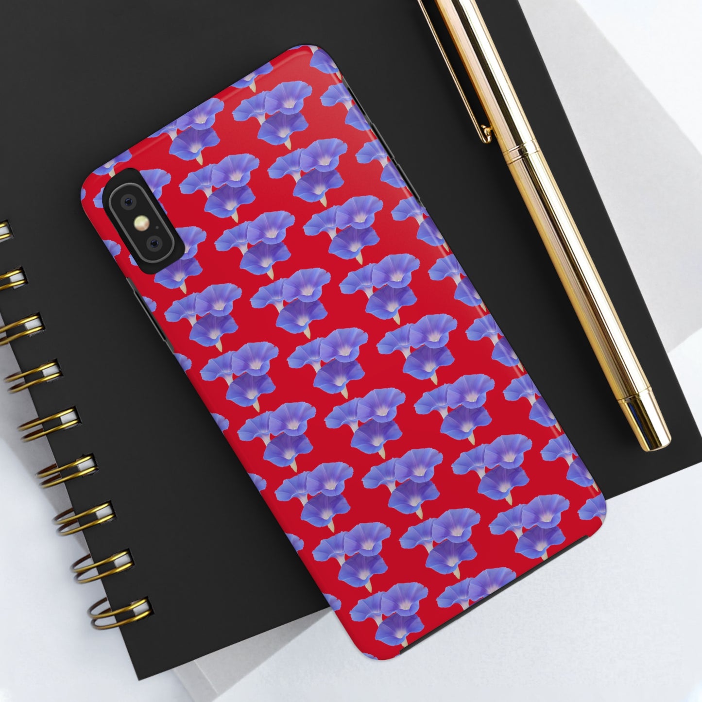 Purple Morning Glory Red Tough Phone Case