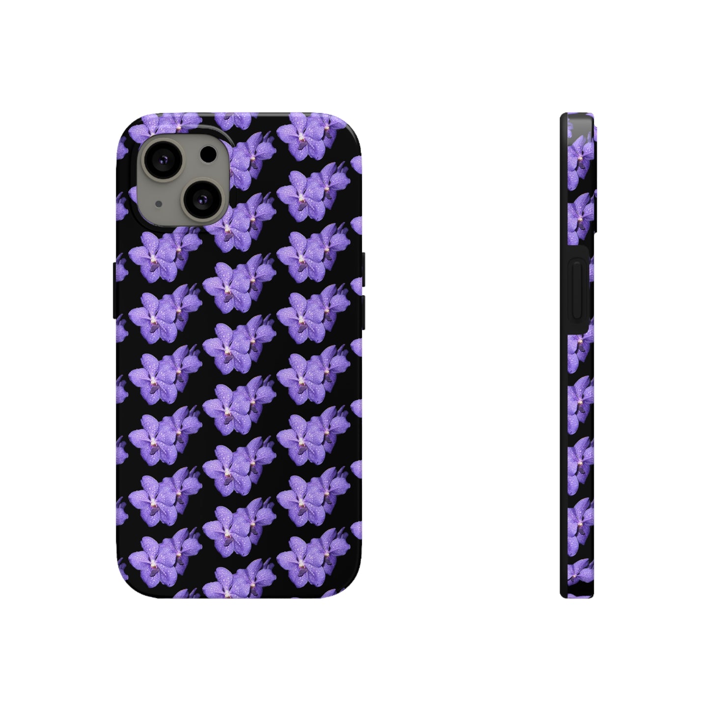 Blue Orchid Black Tough Phone Case