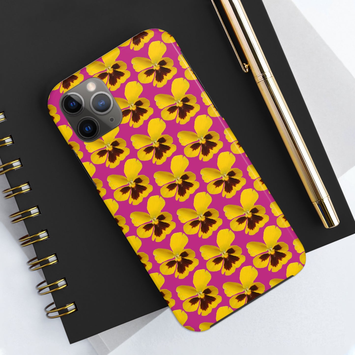 Yellow Pansy Pink Tough Phone Case