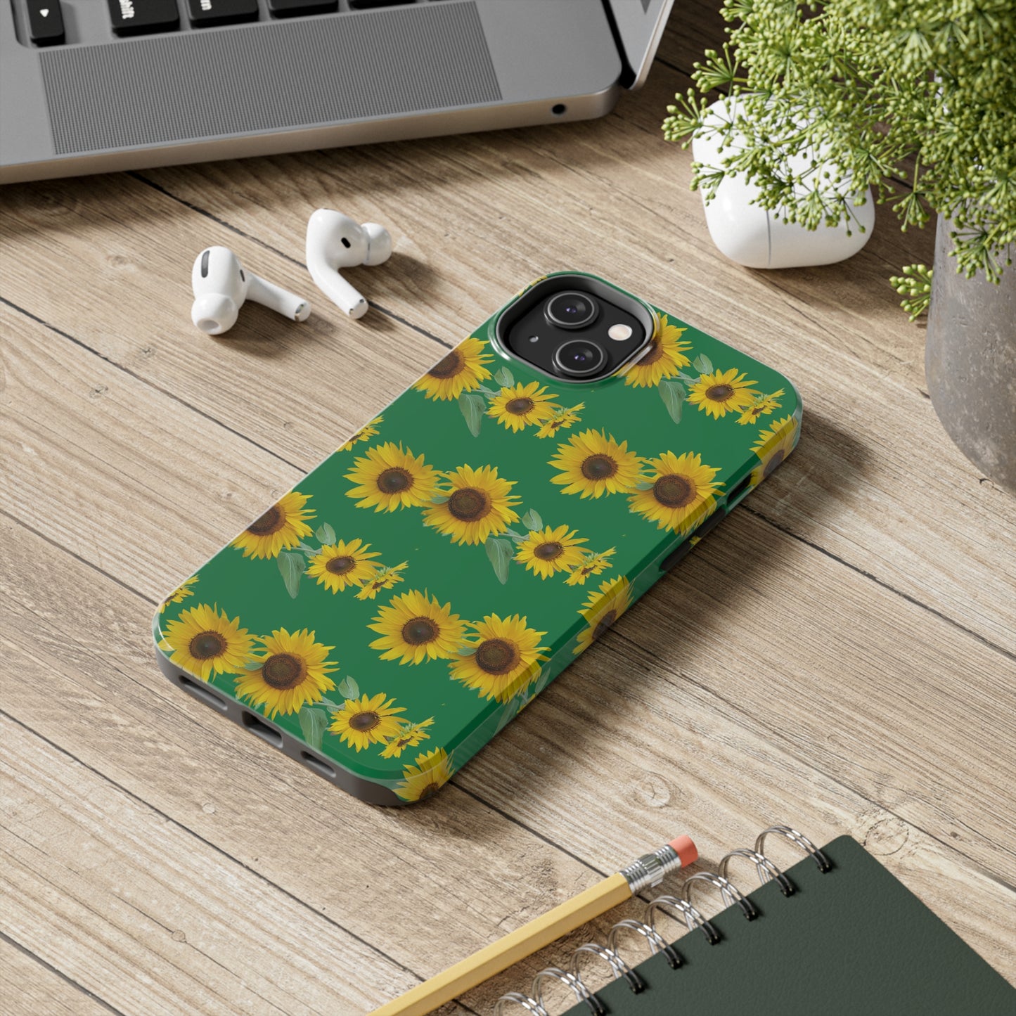 Sunflower Cluster Green Tough Phone Case