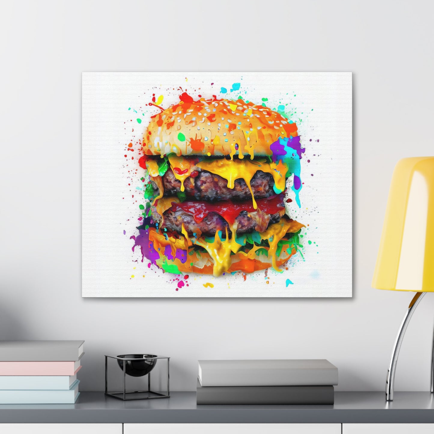 Double Cheese Burger  - Canvas Wall Art