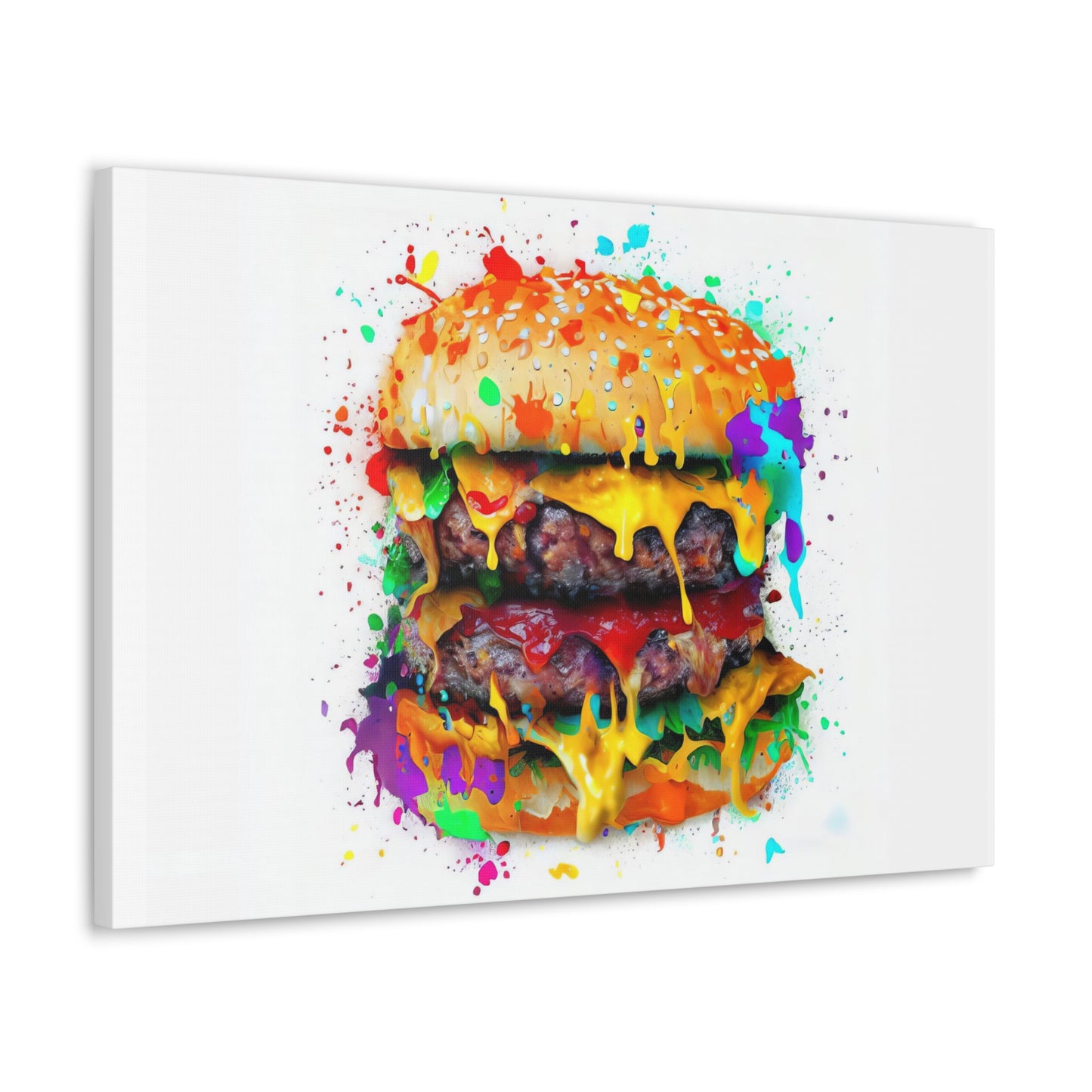 Double Cheese Burger  - Canvas Wall Art