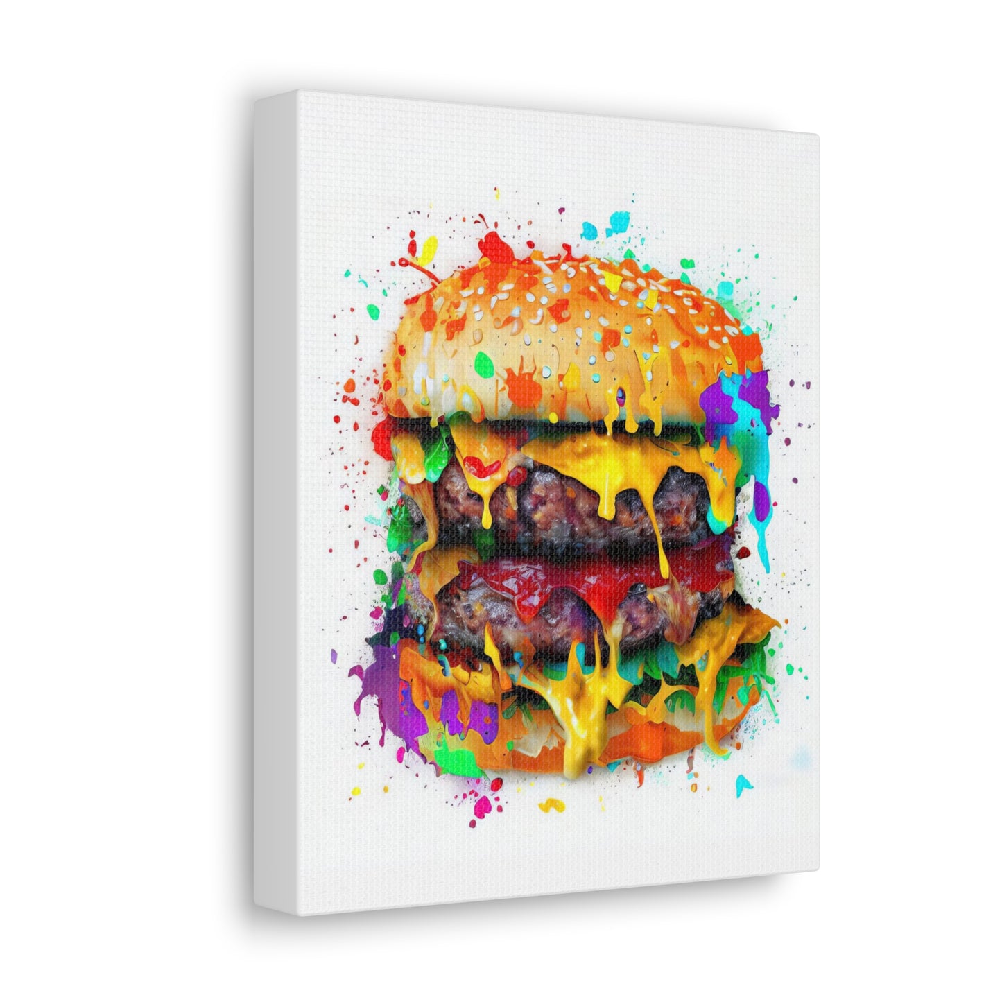 Double Cheese Burger  - Canvas Wall Art