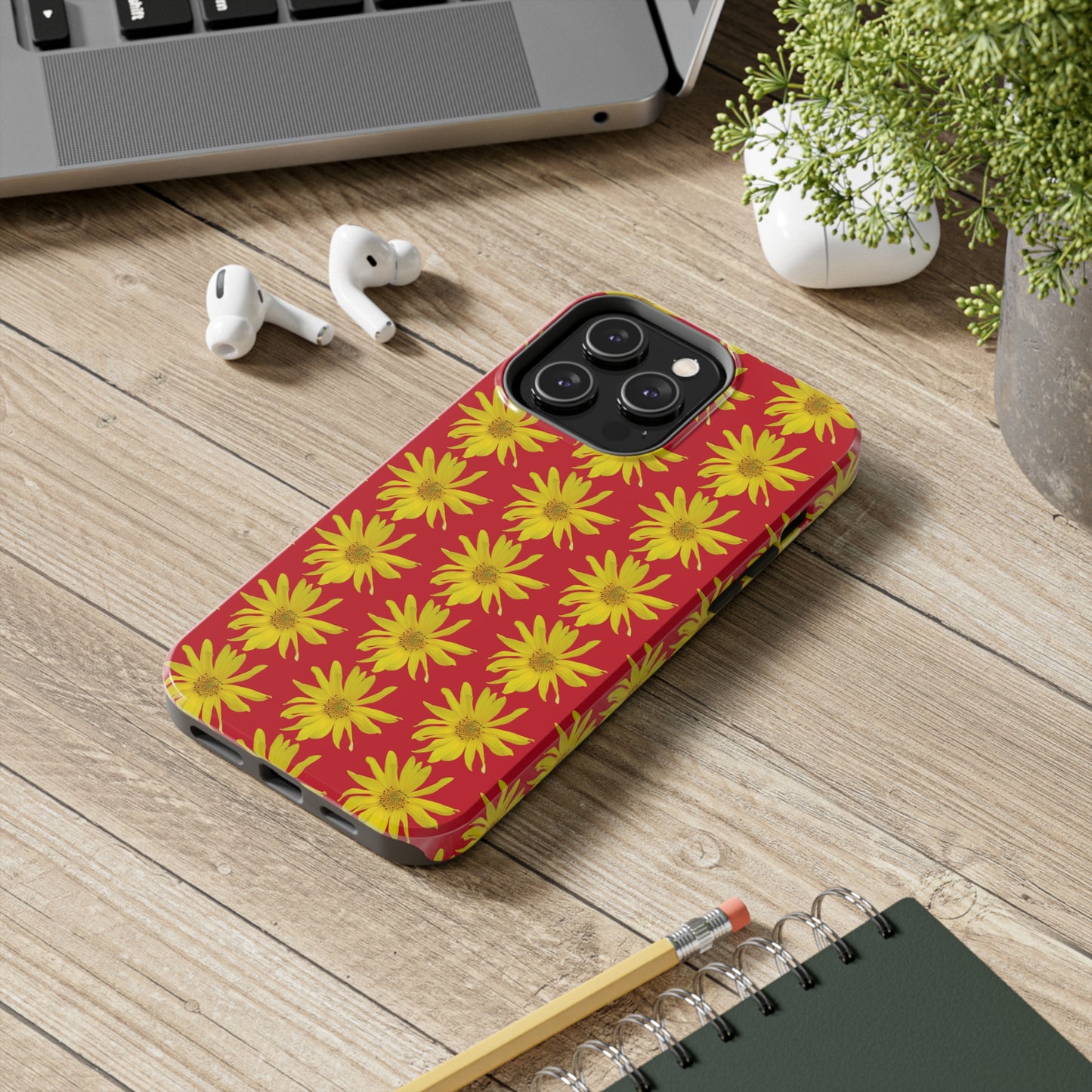 Wild Sunflower Red Tough Phone Case