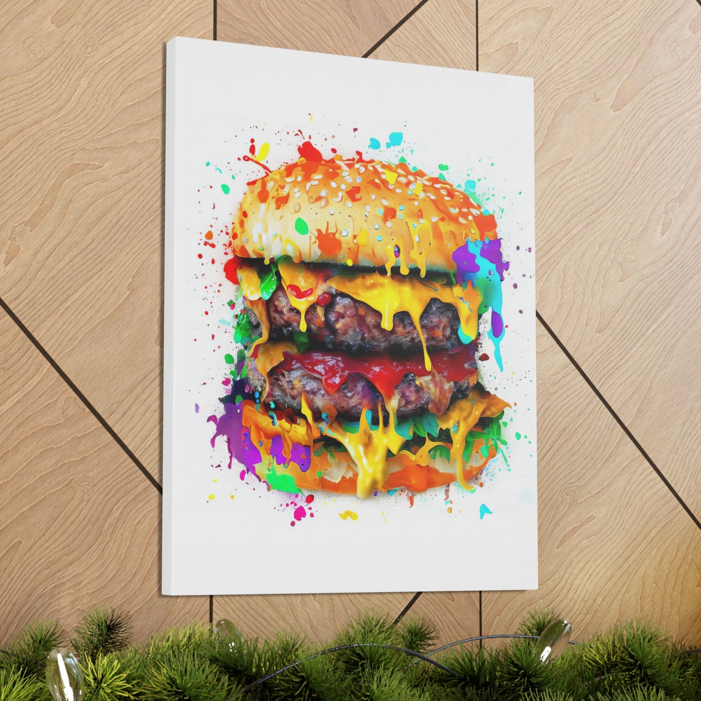 Double Cheese Burger  - Canvas Wall Art