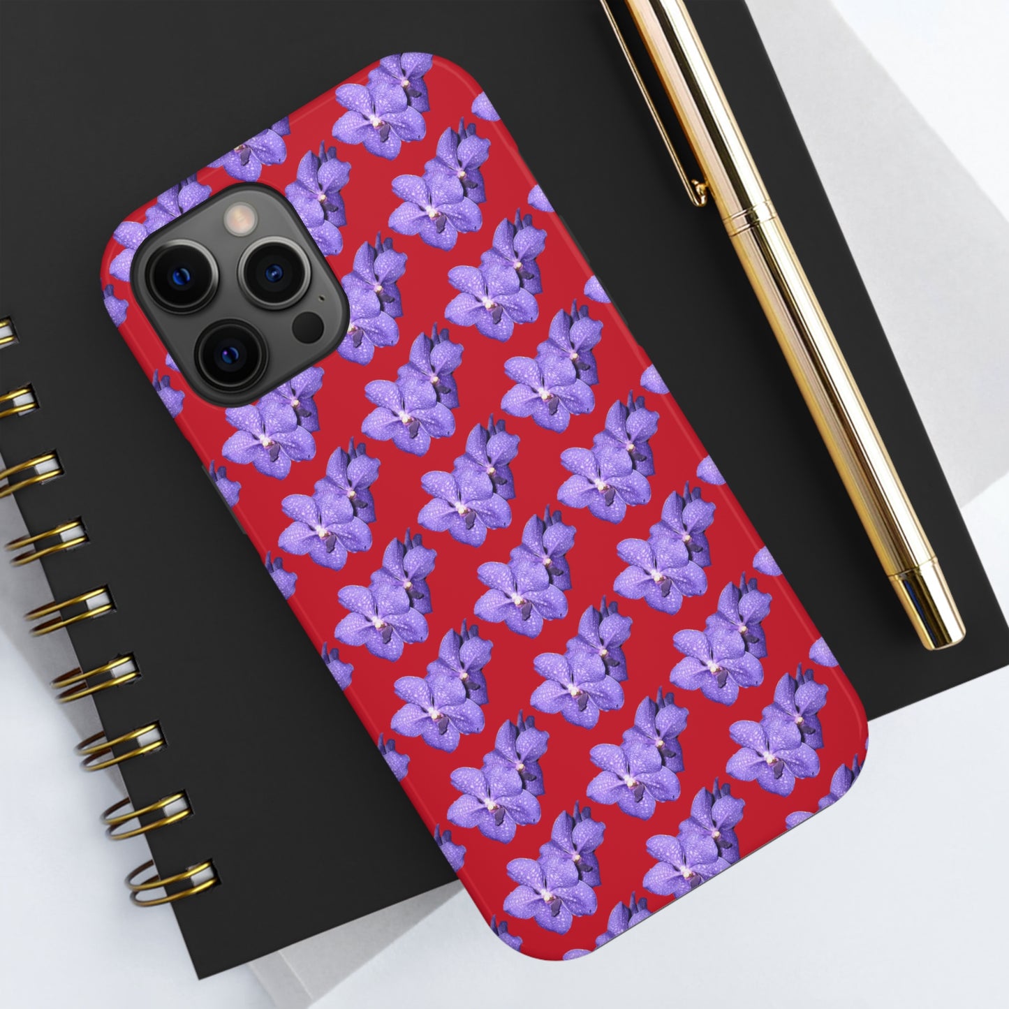 Blue Orchid Red Tough Phone Case