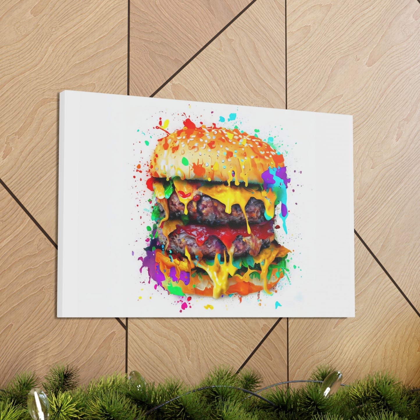 Double Cheese Burger  - Canvas Wall Art