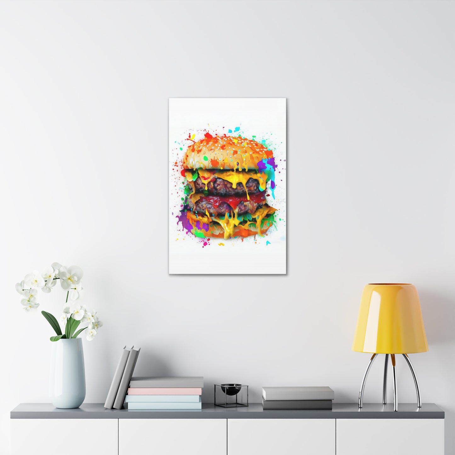 Double Cheese Burger  - Canvas Wall Art