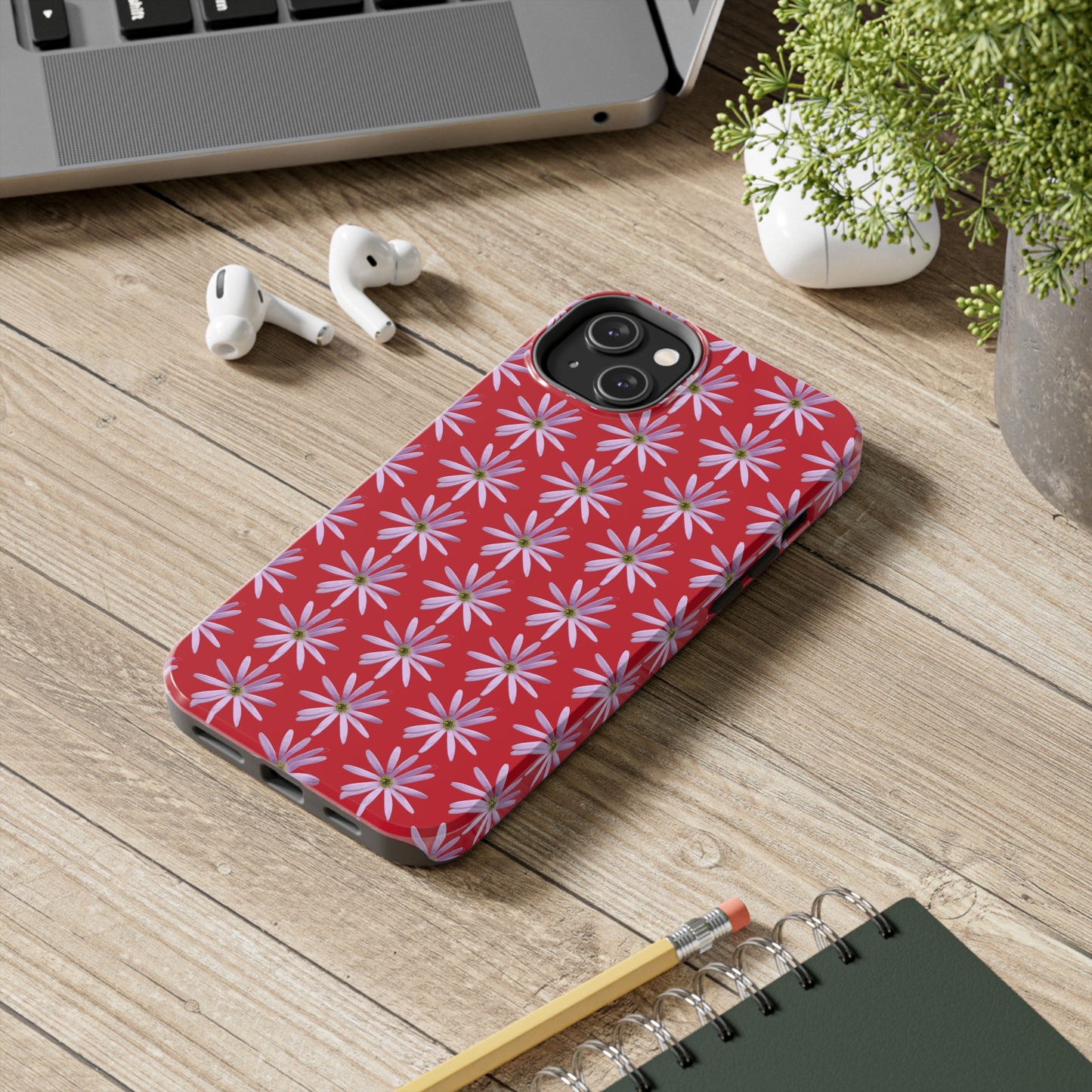 Aster Red Tough Phone Case