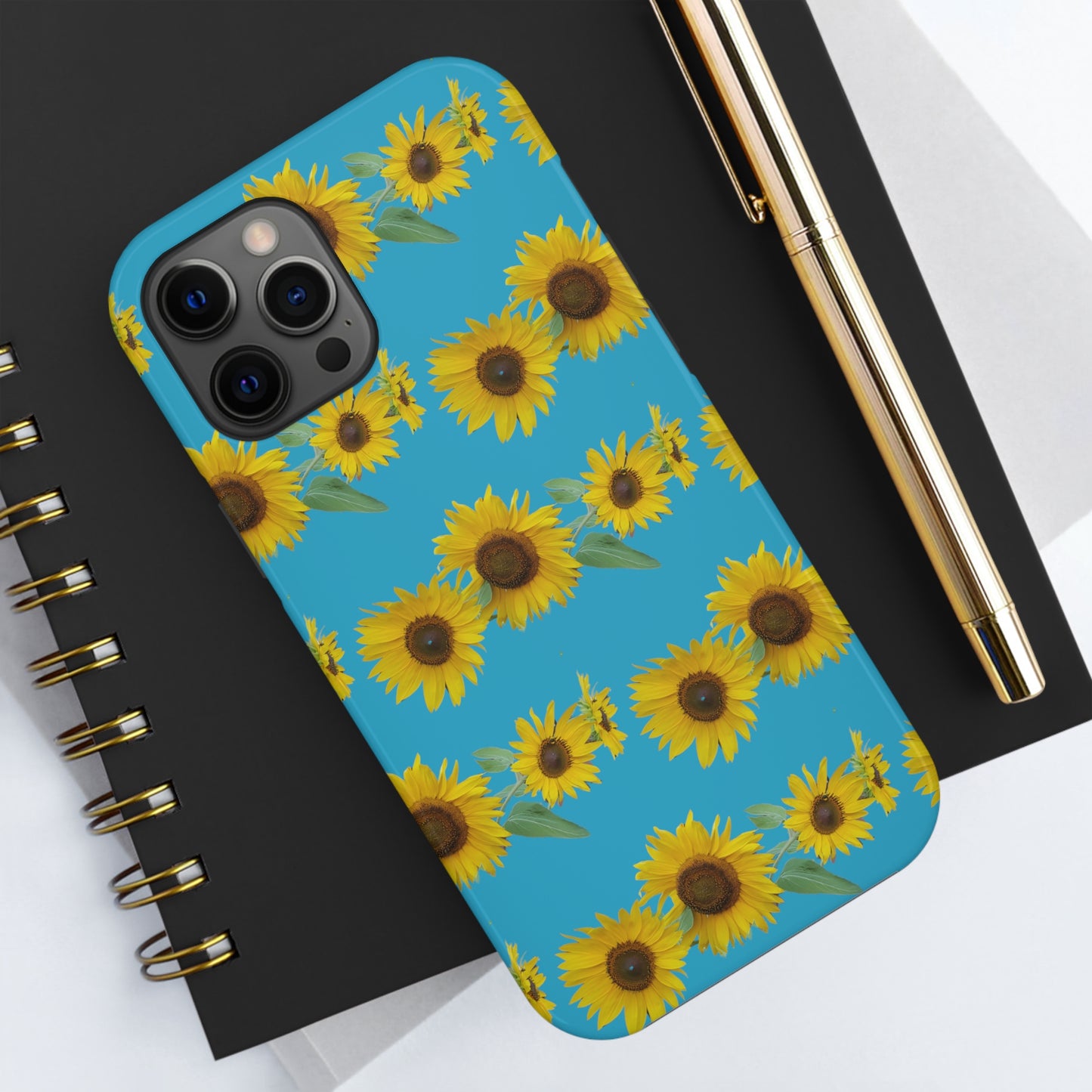 Sunflower Cluster Turquoise Tough Phone Case