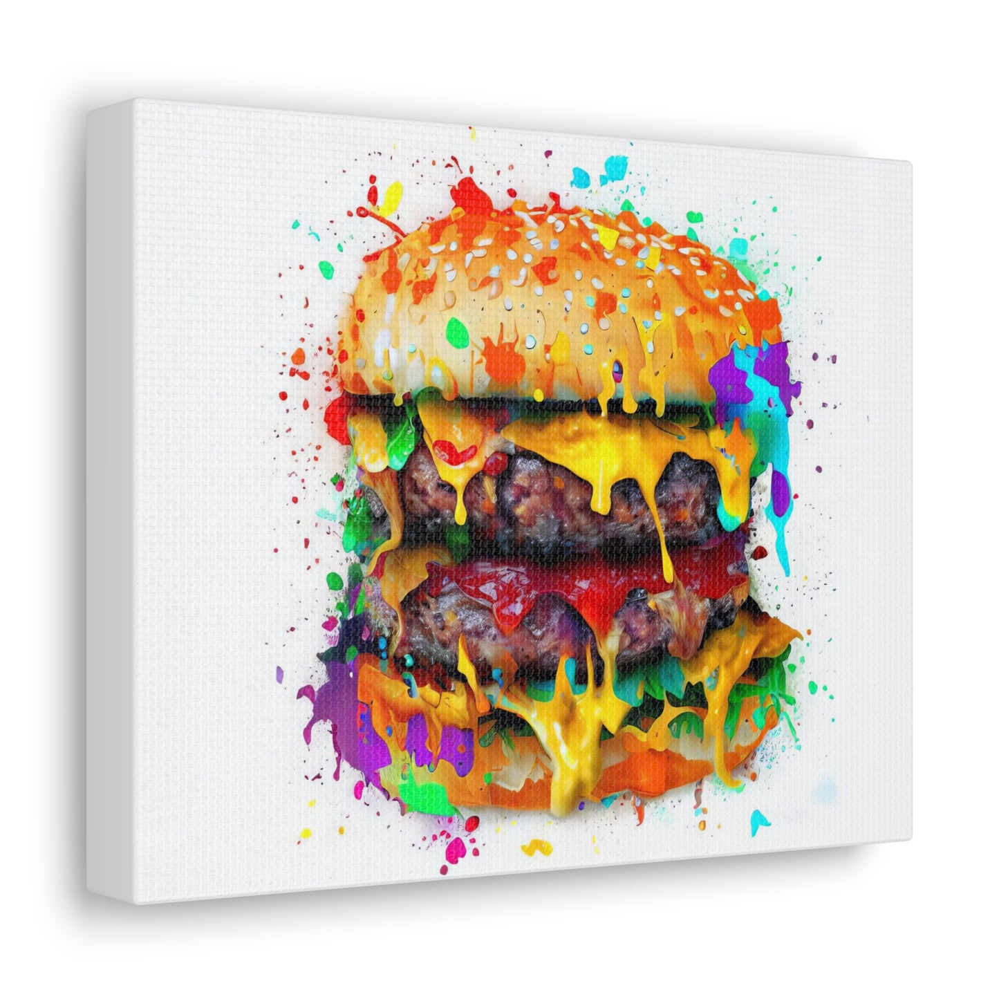 Double Cheese Burger  - Canvas Wall Art