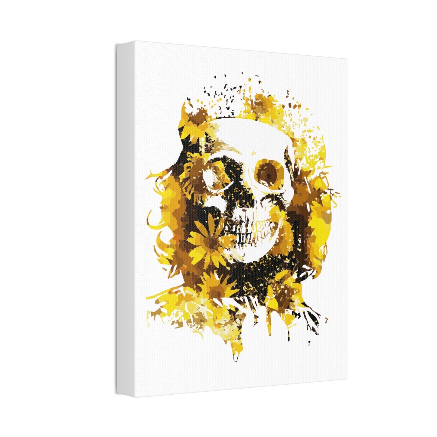 Sunflower Skull Canvas Stretched, 1.5''