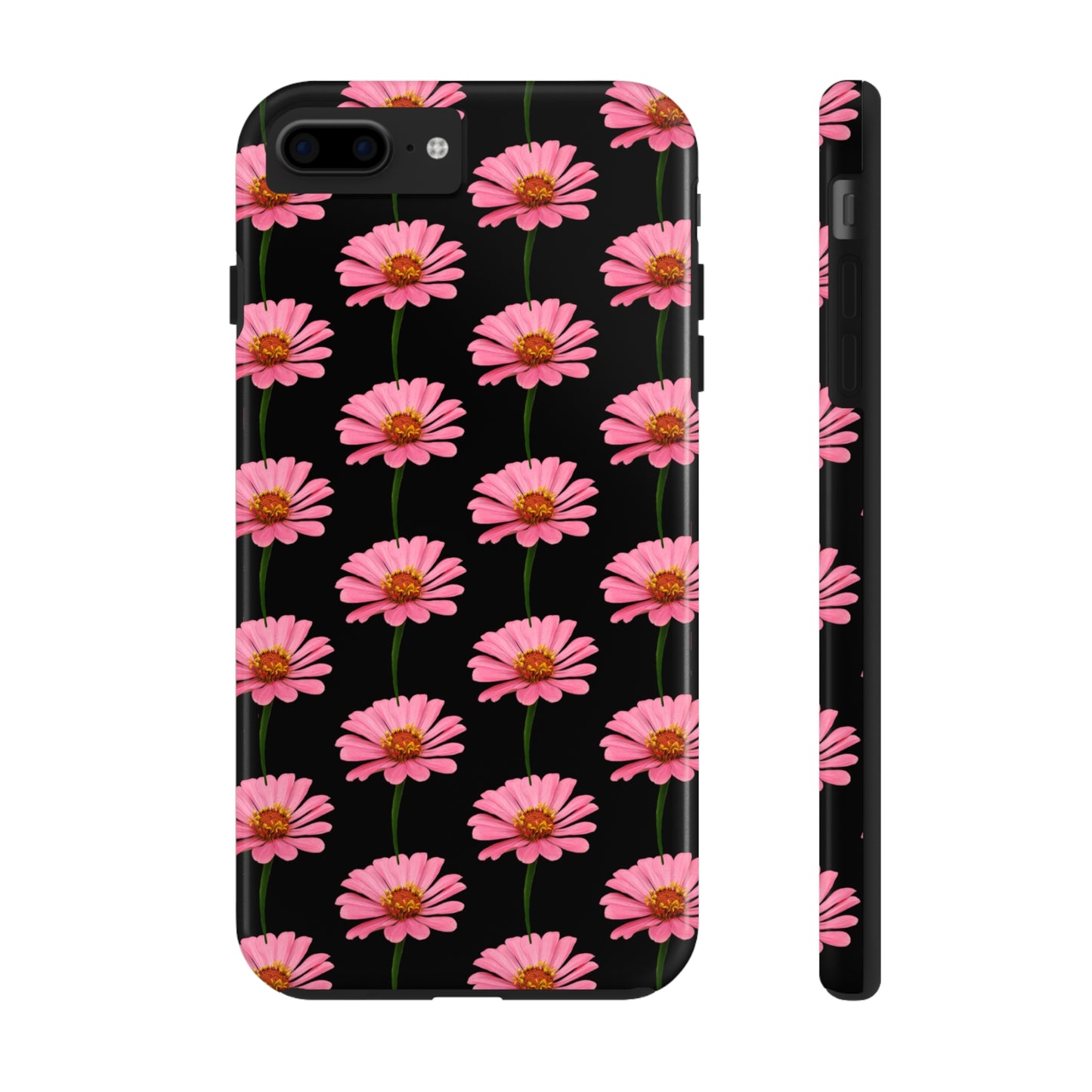 Pink Zinnia Black Tough Phone Case