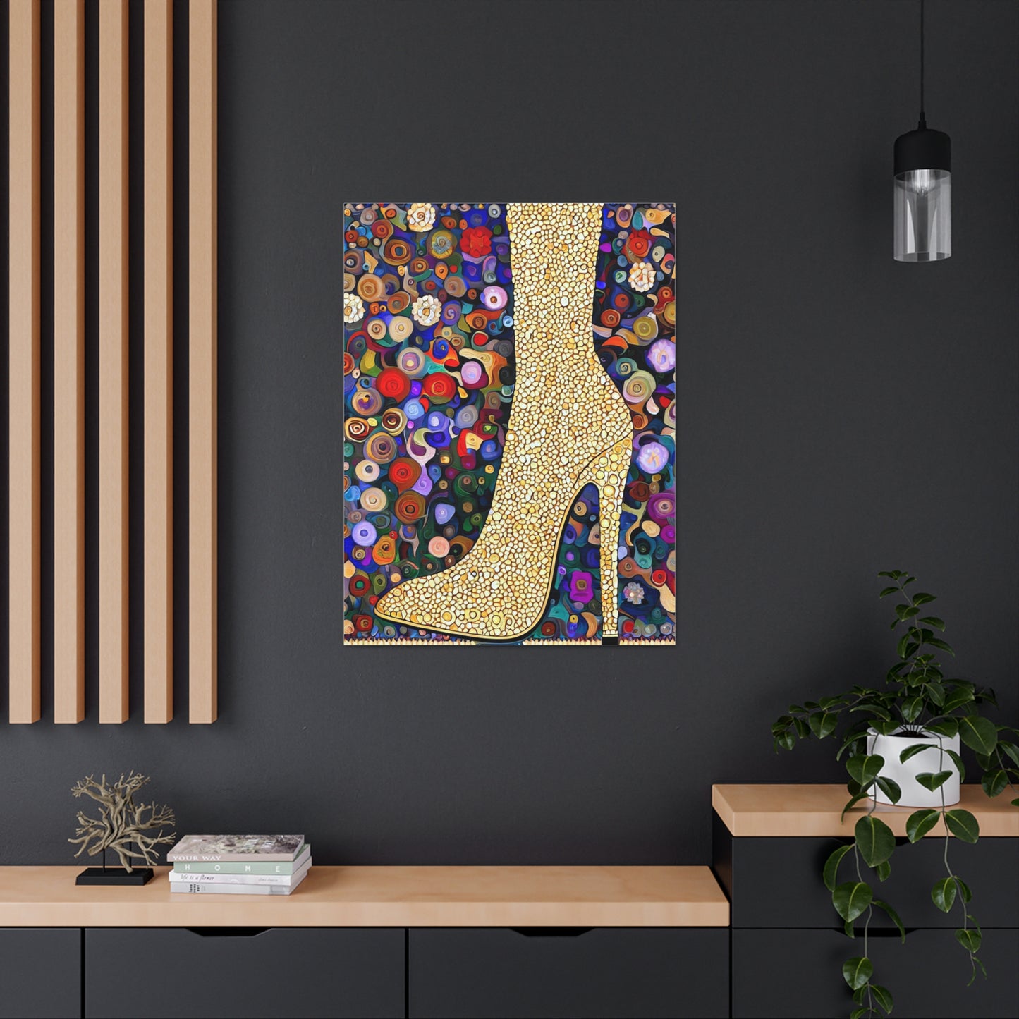 Gold Shoe  - Canvas Wall Art