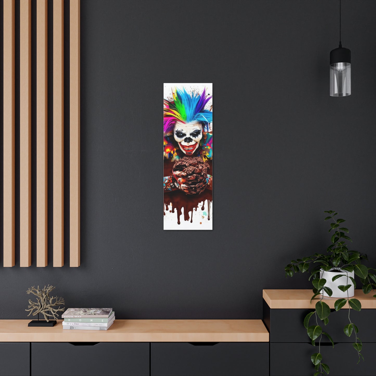 Creepy Clown Chocolate Ice Cream  - Canvas Wall Art