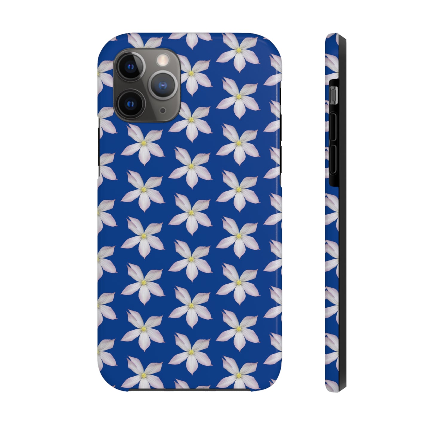 White Clematis Blue Tough Phone Case