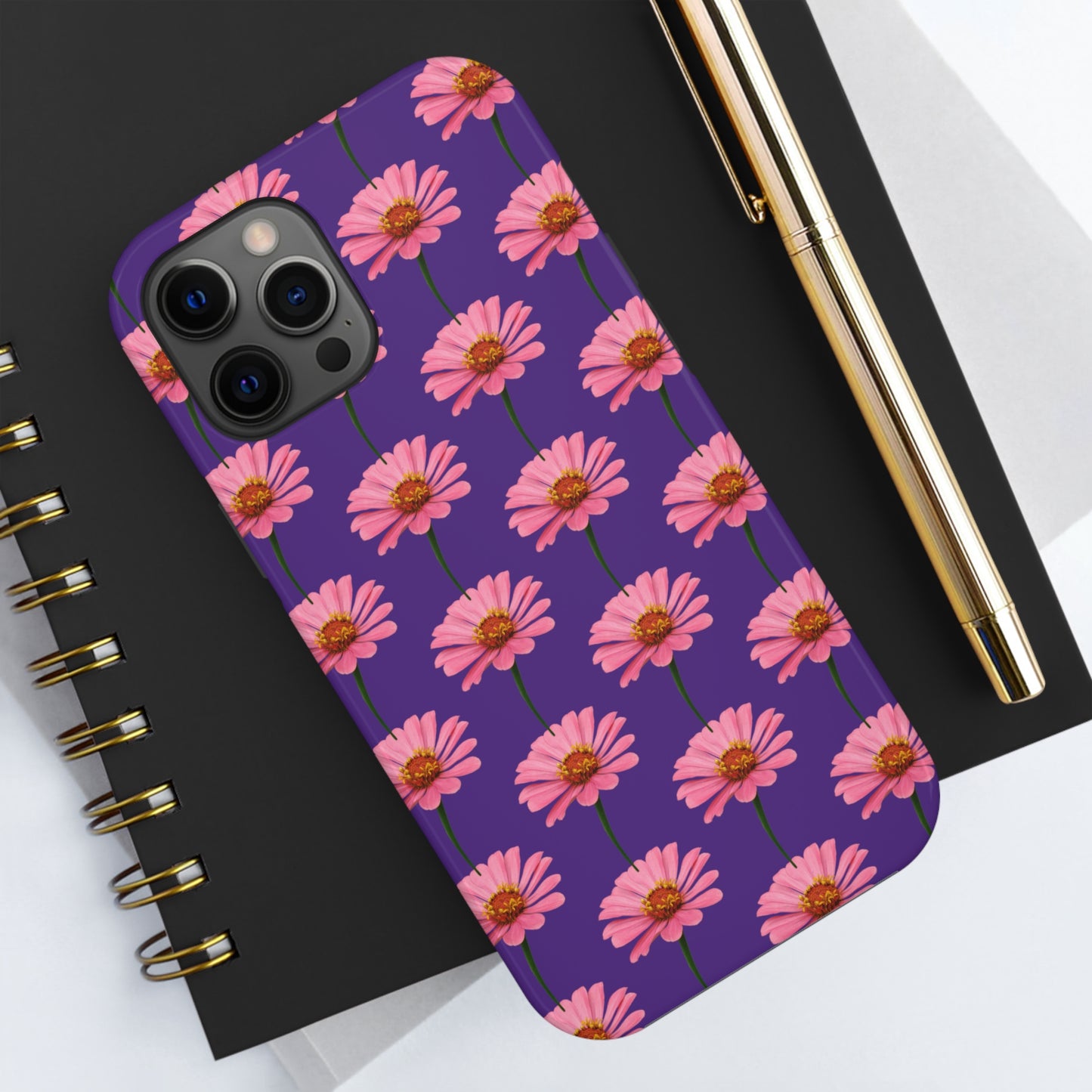 Pink Zinnia Purple Tough Phone Case