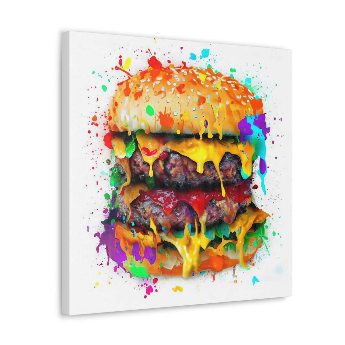 Double Cheese Burger  - Canvas Wall Art