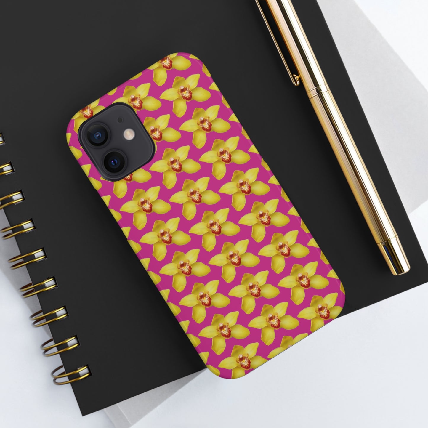 Yellow Cymbidium Orchid Pink Tough Phone Case