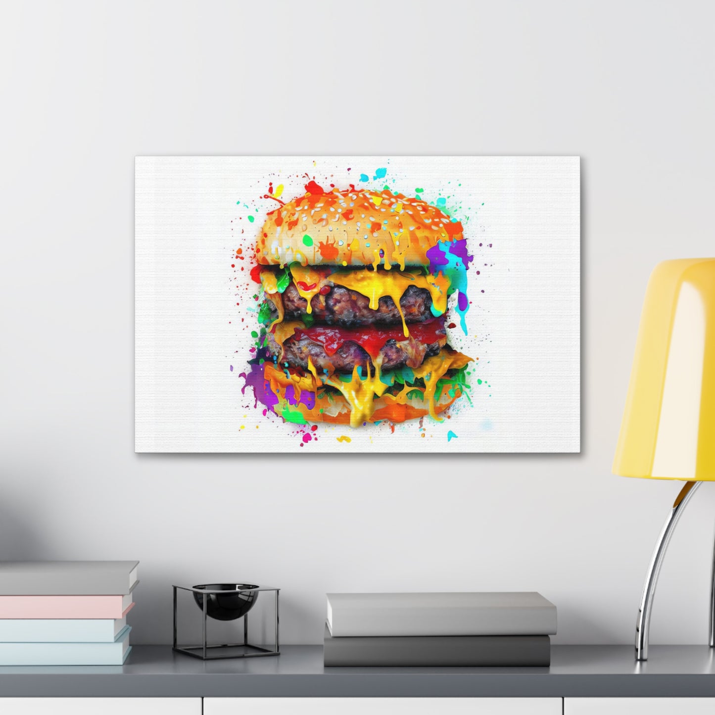 Double Cheese Burger  - Canvas Wall Art