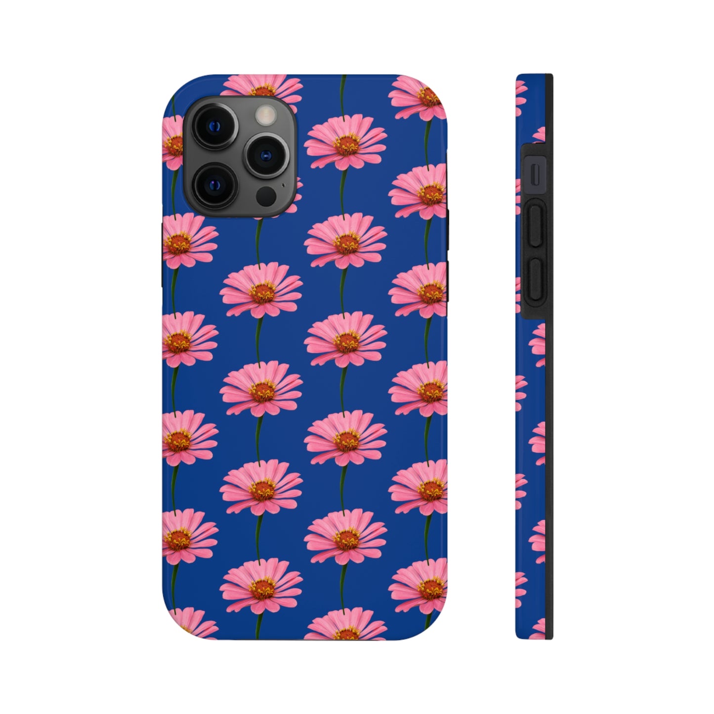 Pink Zinnia Blue Tough Phone Case