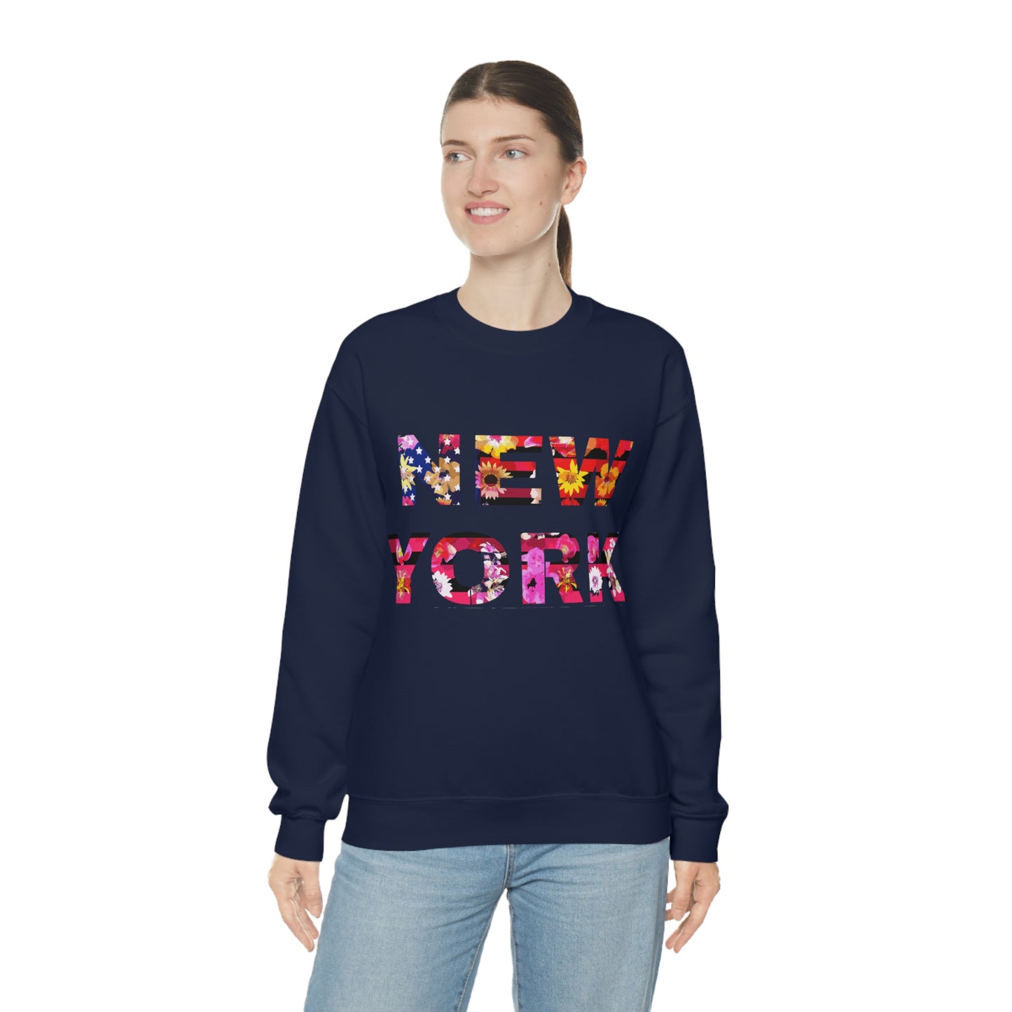 New York Floral Heavy Blend Sweatshirt